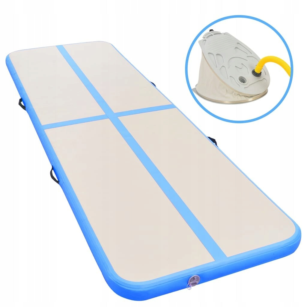 GYMNASTIC MAT WITH PUMP 800X100X10CM PVC BLUE