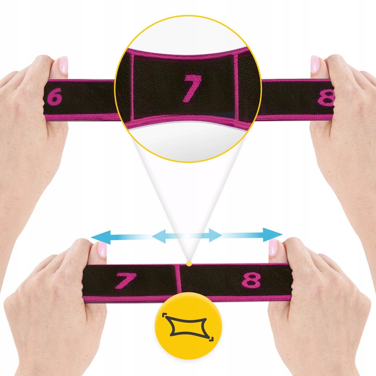 GYMNASTIC TAPE RUBBER FOR STRETCHING REHABILITATION 8 PARTS Brand 4FIZJO