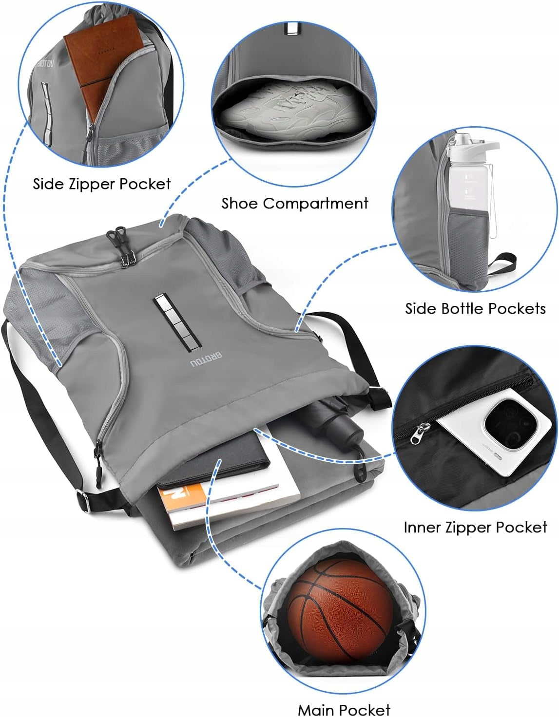 GYMNASTICS BAG FOOTBALL SPORTS BAG WITH SHOE POCKET Brand Object