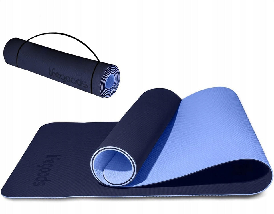 GYMNASTICS MAT FOR PILATES YOGA EXERCISES FITNESS BLUE