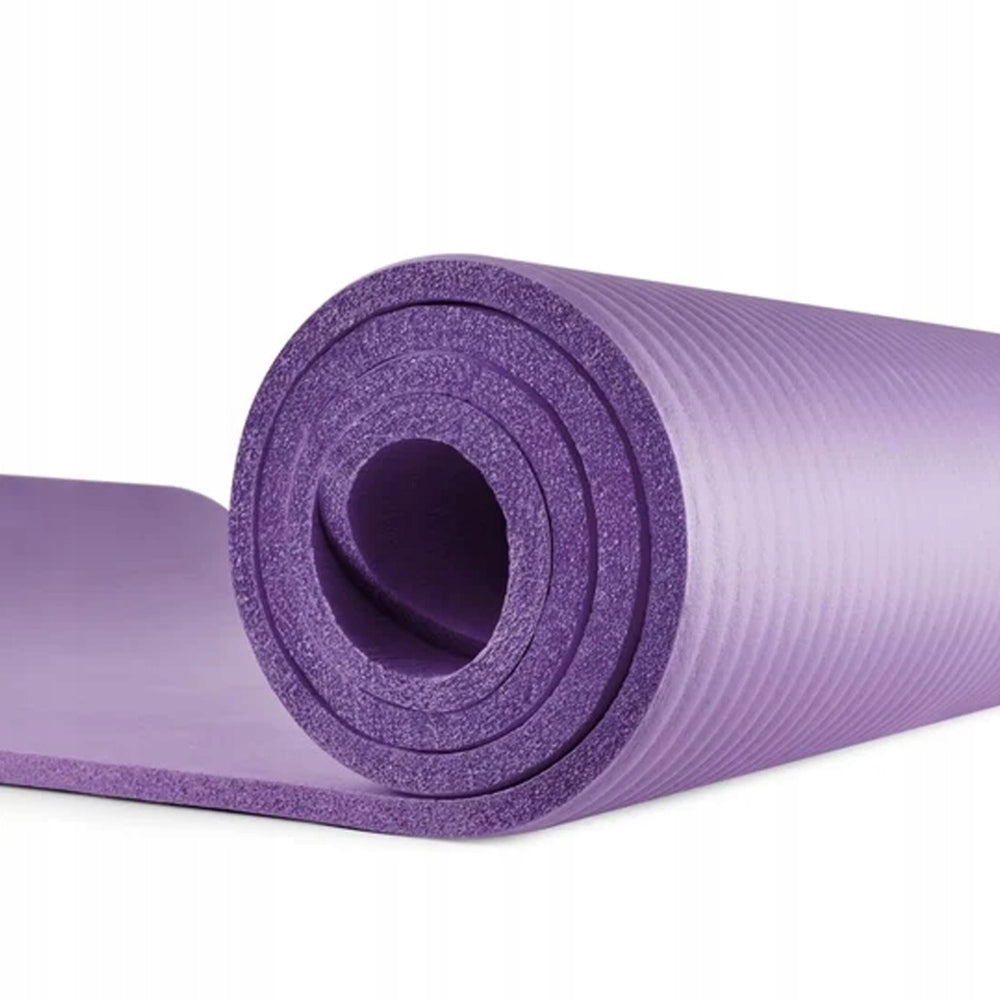 GYMNASTICS MAT FOR YOGA EXERCISES PILATES FITNESS MAT THICK NBR LARGE Manufacturer code Mata do jogi fioletowa