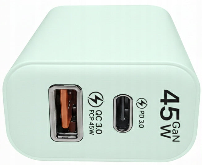 GaN Fast Charger for 45W Phone + Powerful 2m 100W USB C-C Cable Manufacturer code GCC RS-45PQ