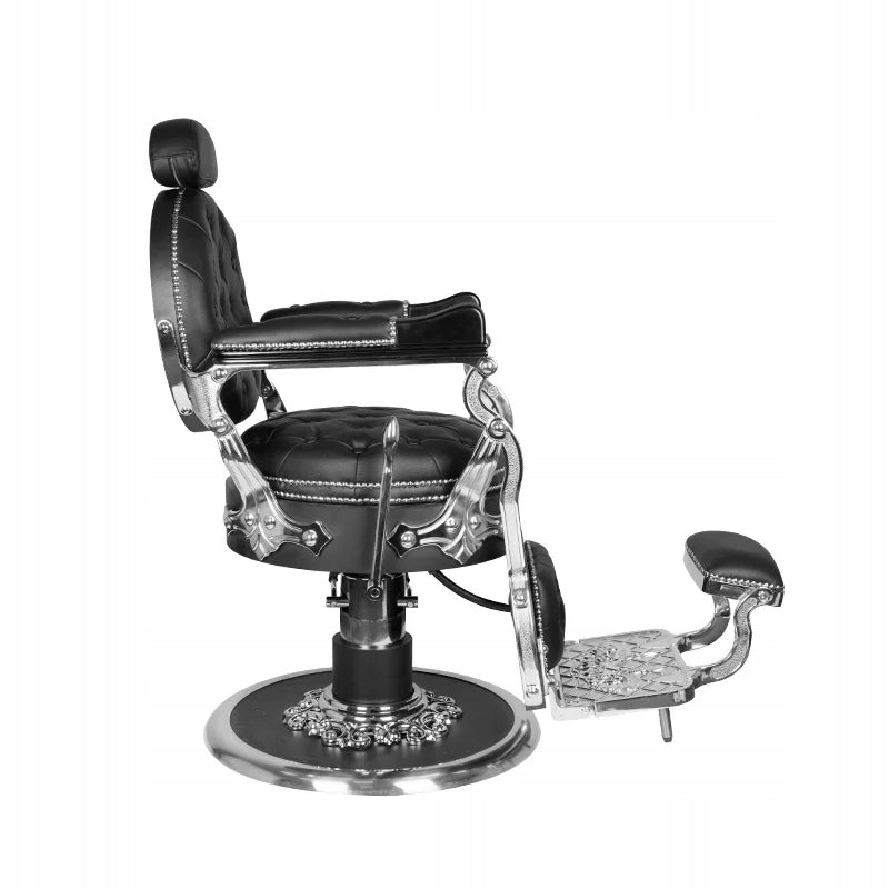 Professioneller Friseurstuhl Gabbiano Cesare, schwarz/silber 