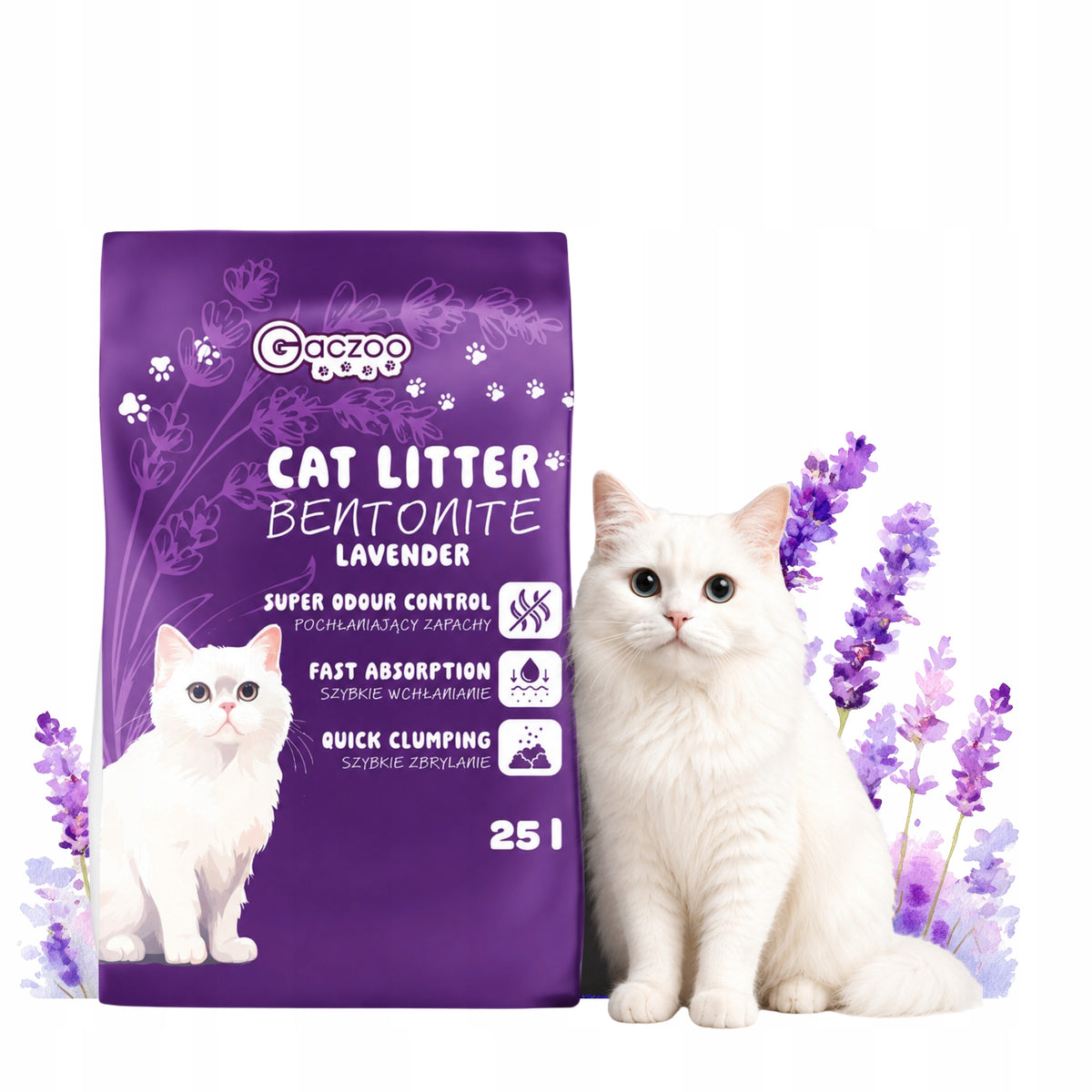 Gaczoo Cat Litter Bentonite Lavender 25 L