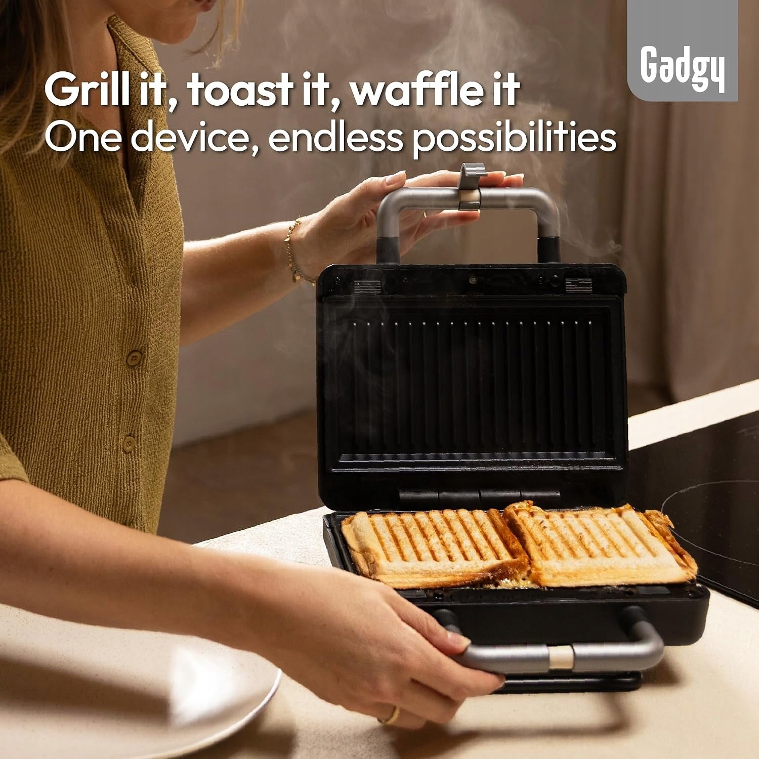 Gadgy 2in1 Waffle Iron and Sandwich Maker 600W – Removable Non-Stic Plates Brand no brand