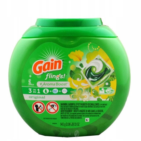 Gain Flings! Laundry Detergent Pacs, Original Scent, 42 Count