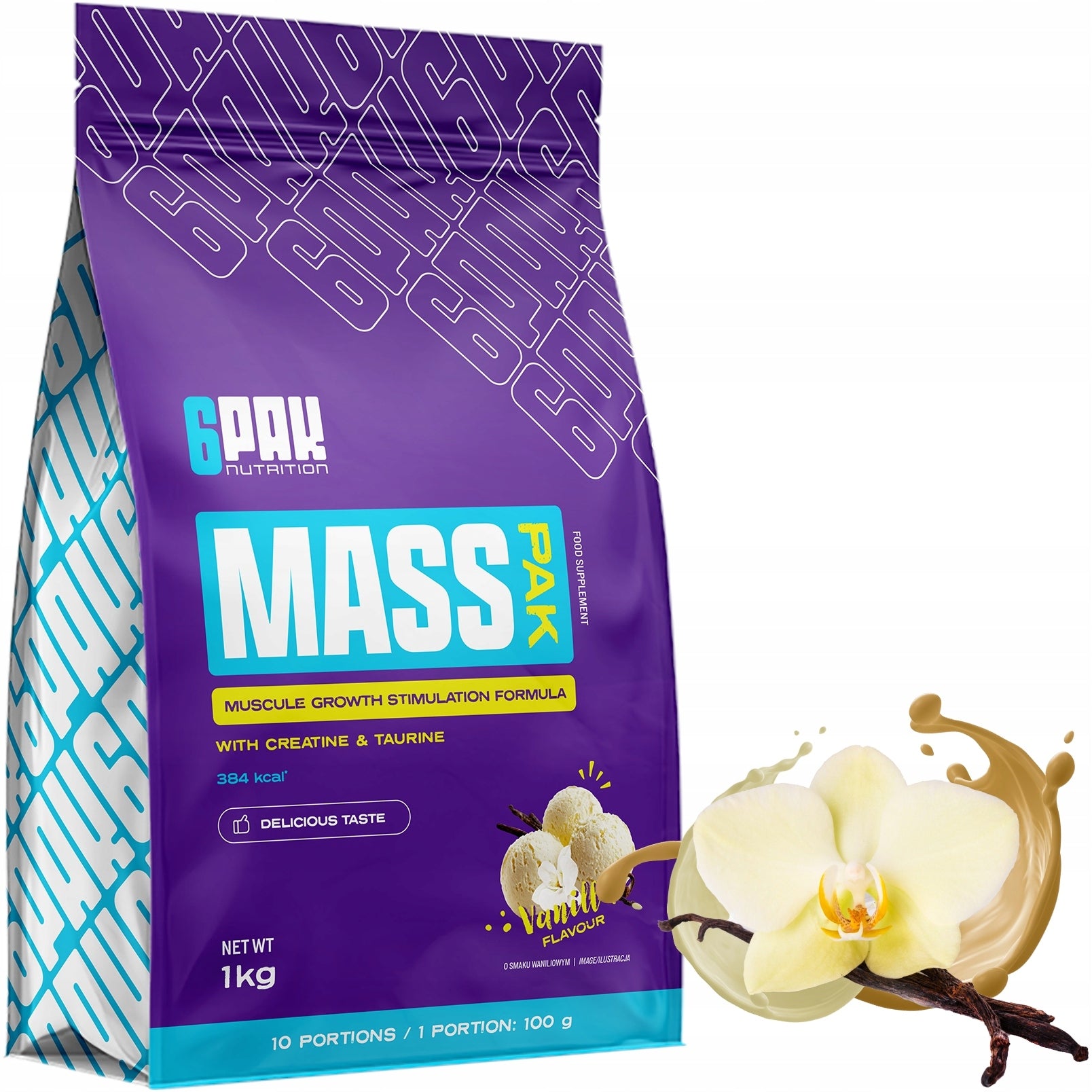 Gainer 1000g MASS PAK Complex Carbohydrates Creatine Whey Protein WPC