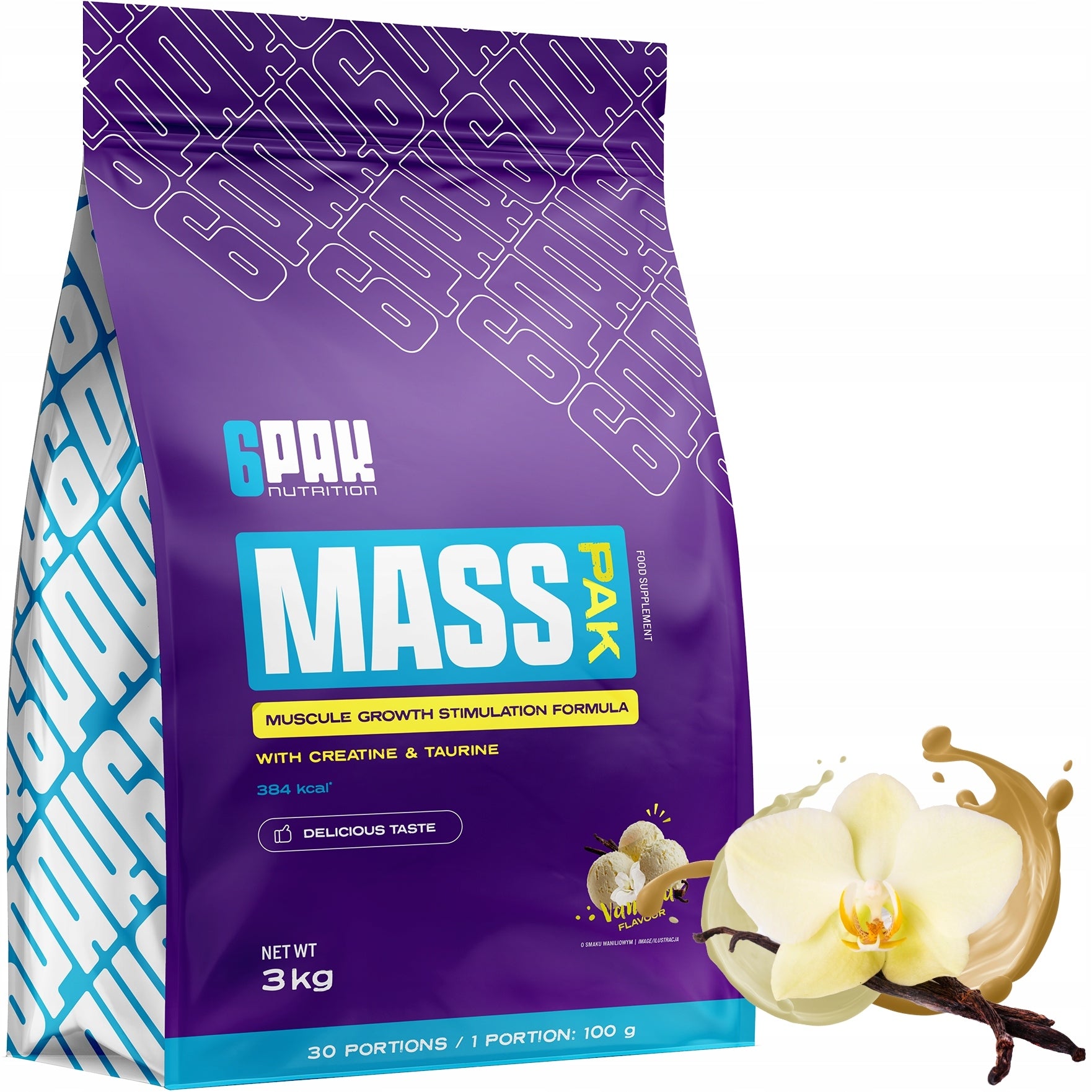 Gainer 3000g MASS PAK Complex Carbohydrates Creatine Whey Protein WPC