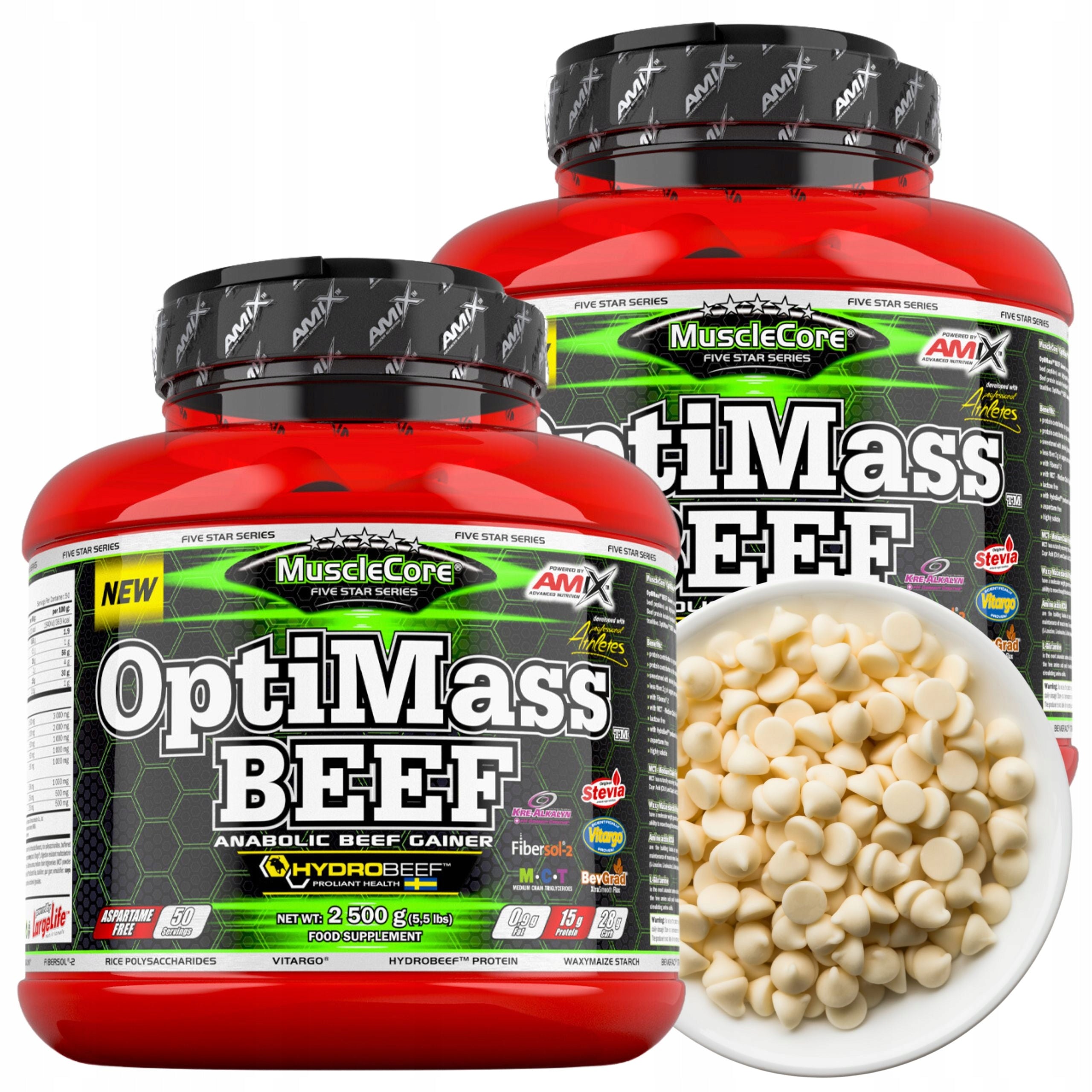 Gainer 5kg BCAA Beef Protein Vitargo Fiber Glutamine Creatine KreAlkalyn