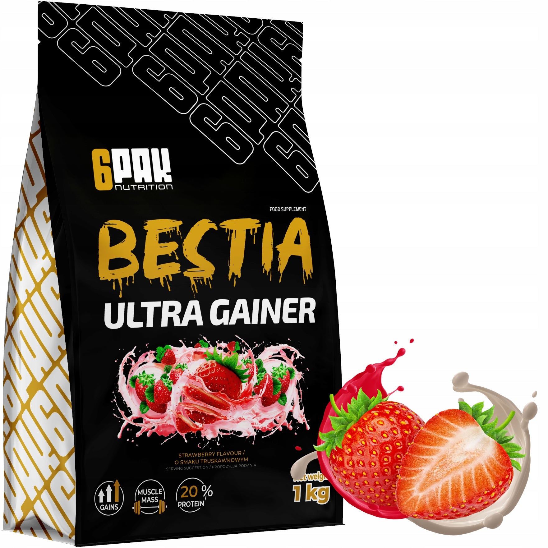 Gainer BEAST 1KG Conditioner For Mass Protein + Vitamins Cocktail Shake Protein