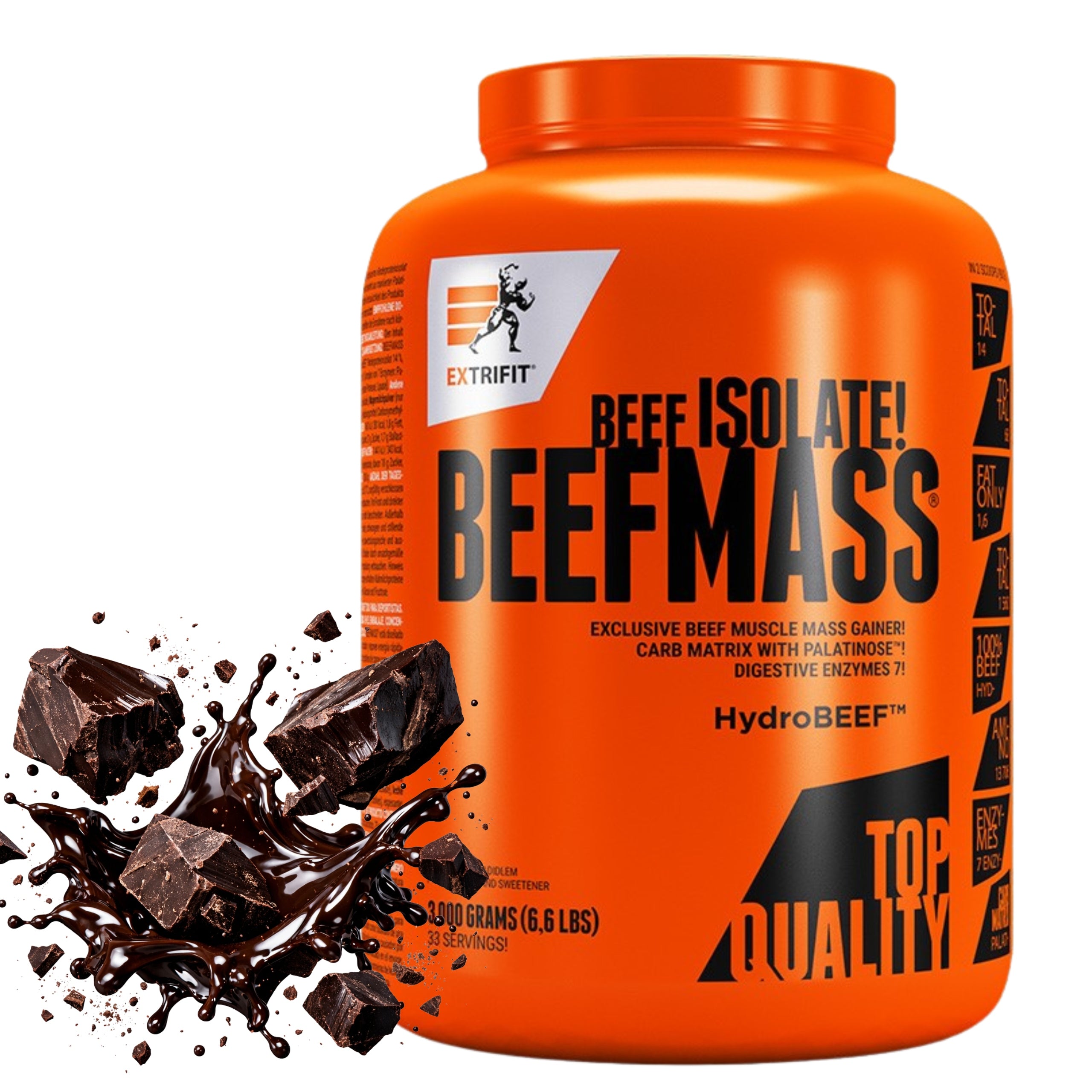 Gainer EXTRIFIT Beef Mass 3kg Beef Hydrolyzate Muscle Mass Chocolate