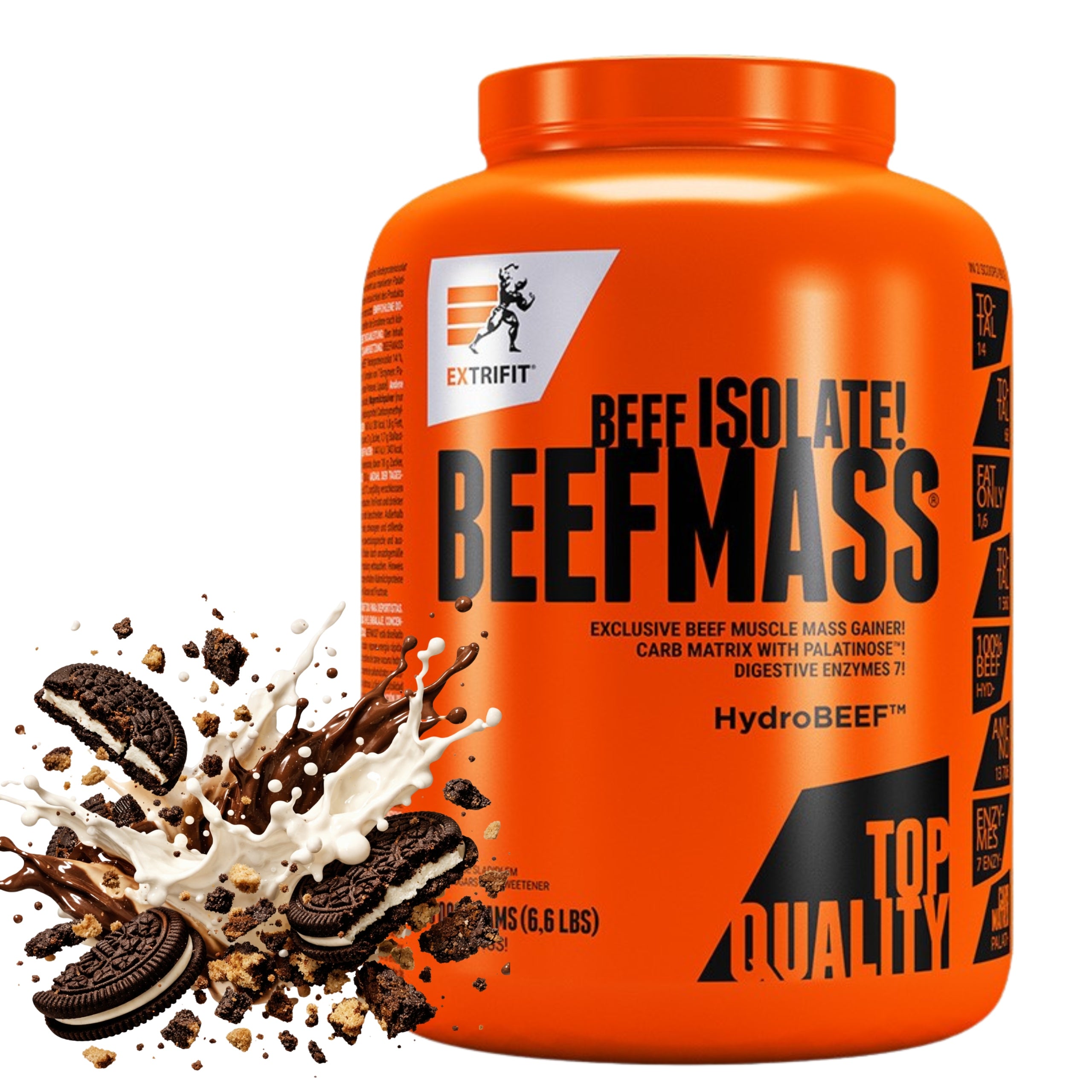 Gainer EXTRIFIT Beefmass 3kg Cookie Mass Protein Carbohydrate Conditioner