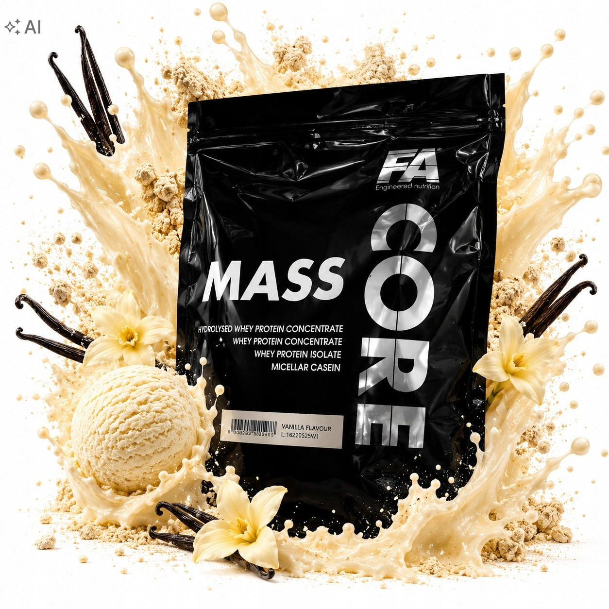 Gainer FA Mass Core 7kg High Calorie Conditioner for Mass Vanilla Protein