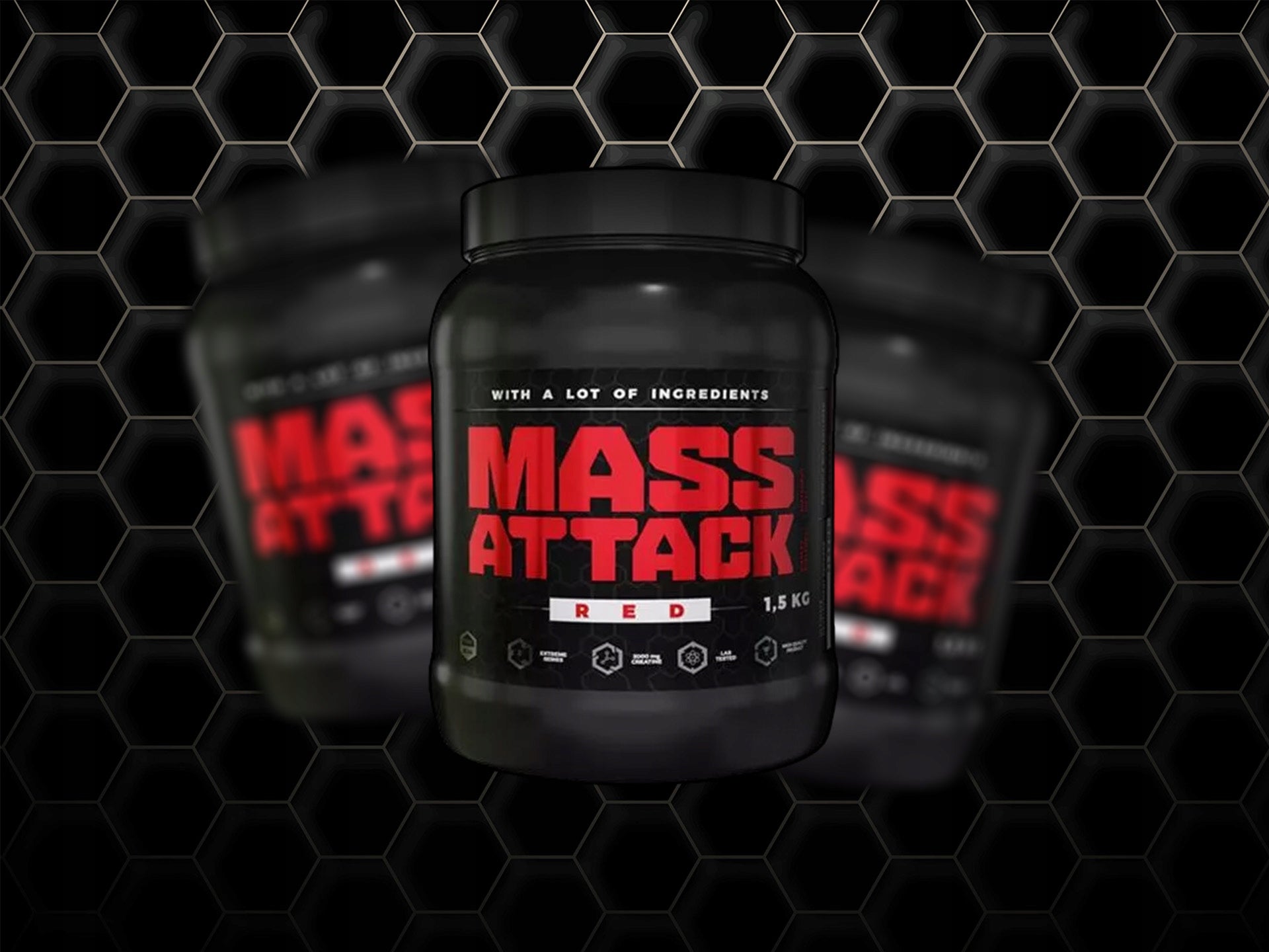 Gainer FITLABS Mass Attack 1500g Conditioner For Mass Creatine BCAA Strawberry Packaging status original