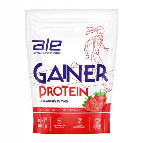 Gainer Protein Strawberry Flavor Powder, ALE, 1000 g