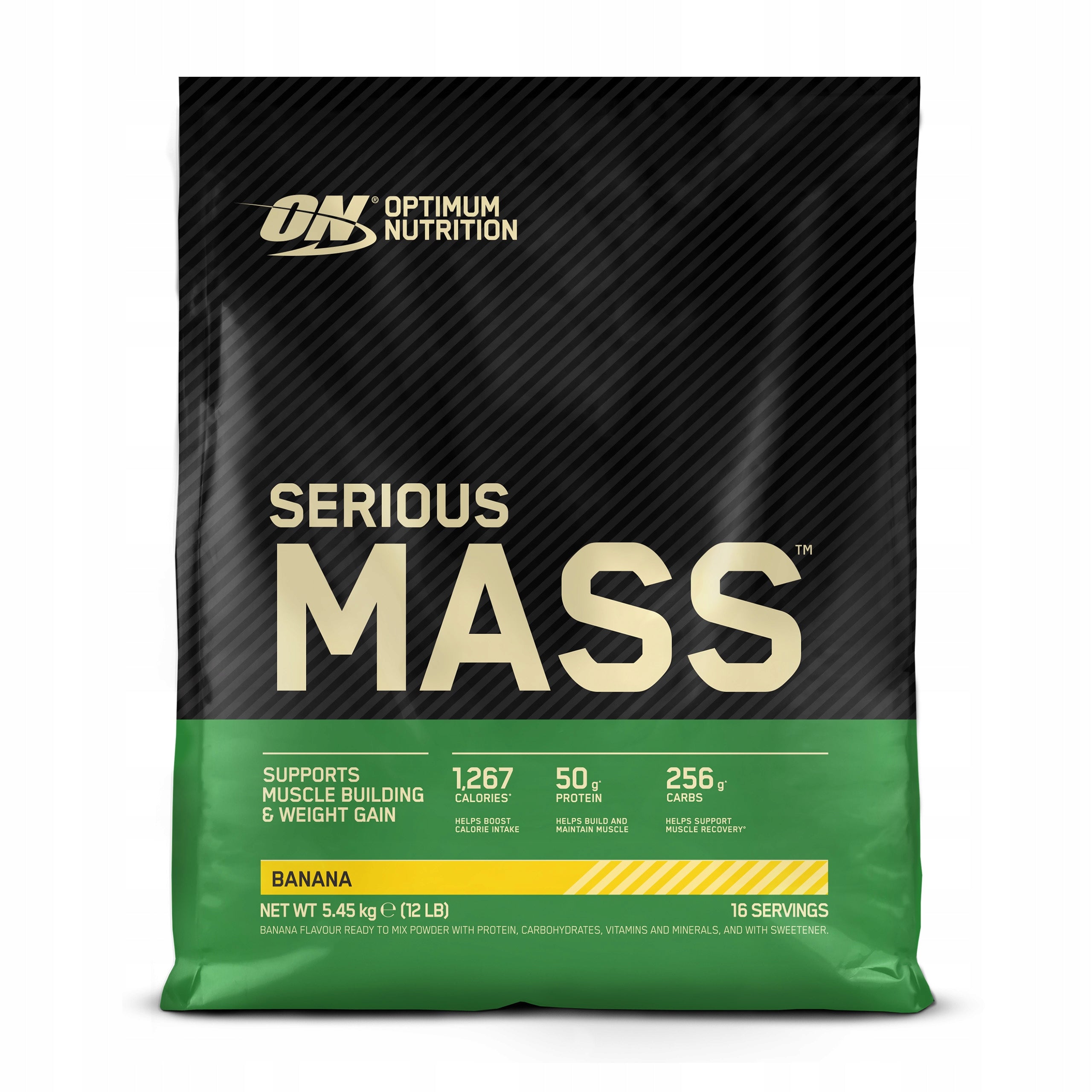 Gainer Serious Mass Optimum Nutrition 5450g banana Expiration date at least six months from the date of purchase