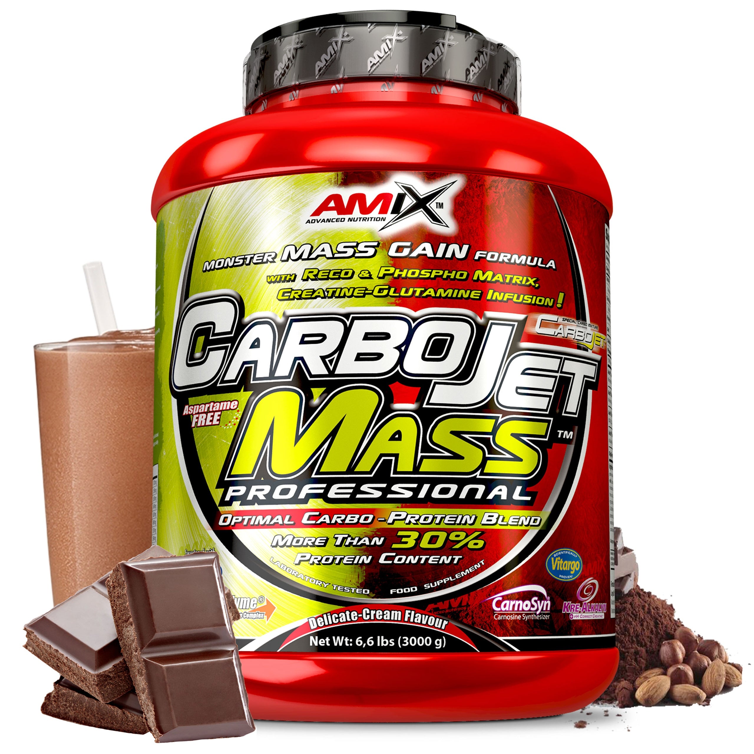 Gainer nutrient for muscle mass 3 kg chocolate protein creatine BCAA