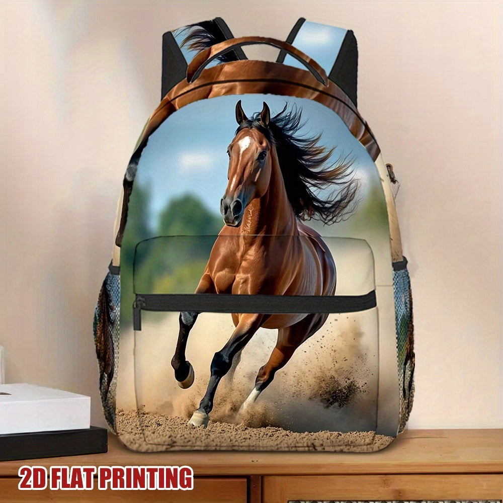 Galloping Stallion Durable Lightweight Backpack for School and Daily Use