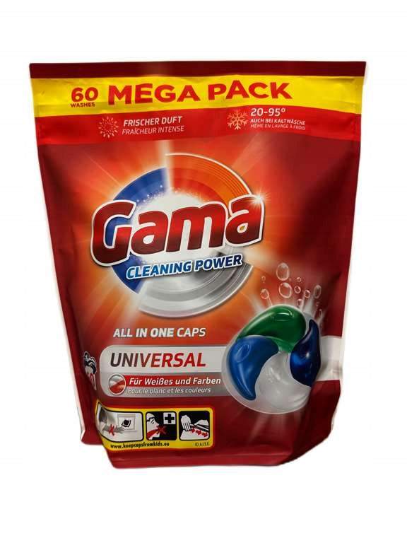 Gama Washing Capsules 60pcs Cleaning Power Universal All in 1