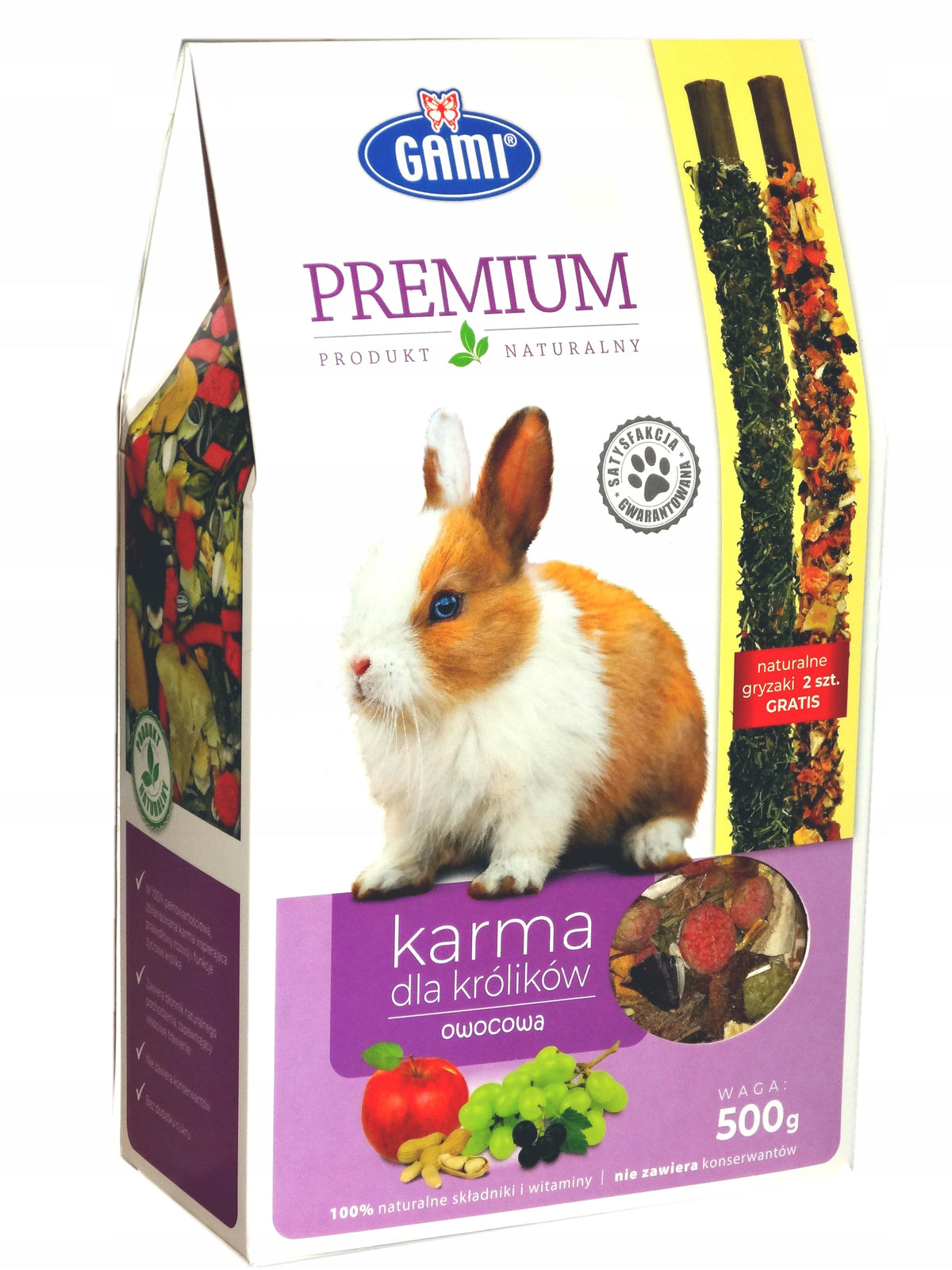 Gami Premium fruit rabbit food 500g+2 flasks freebie