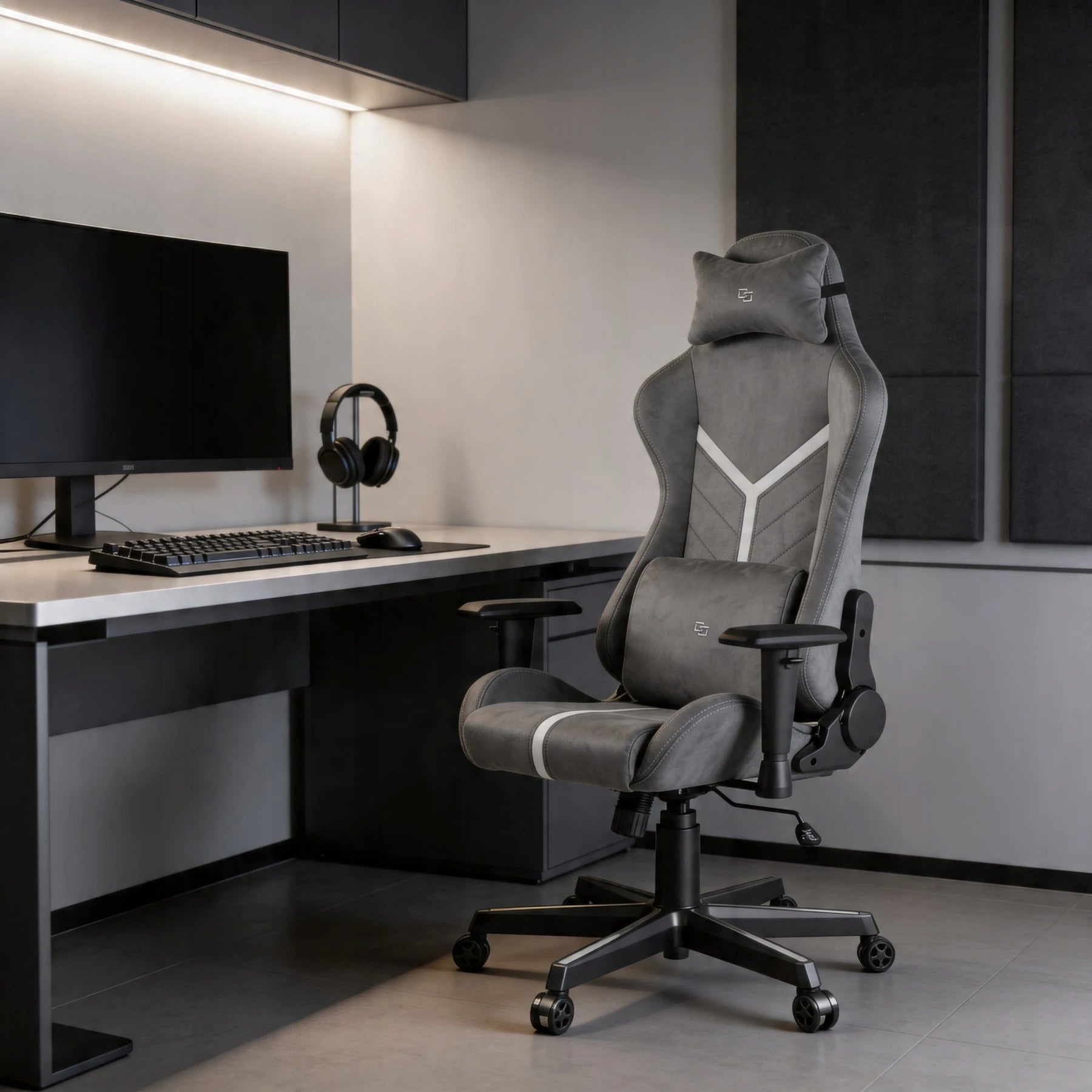 Gaming Chair Delagear G 525 Dark Grey Material Model G 525 Ciemnoszary Materiałowy