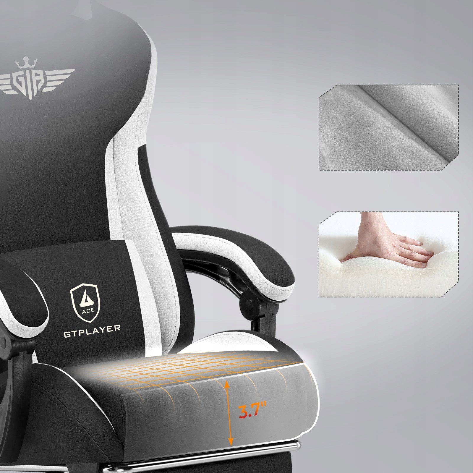Gaming Chair Ergo Sunbed 165° Footrest Load 150kg Black EAN (GTIN) 4255764508507