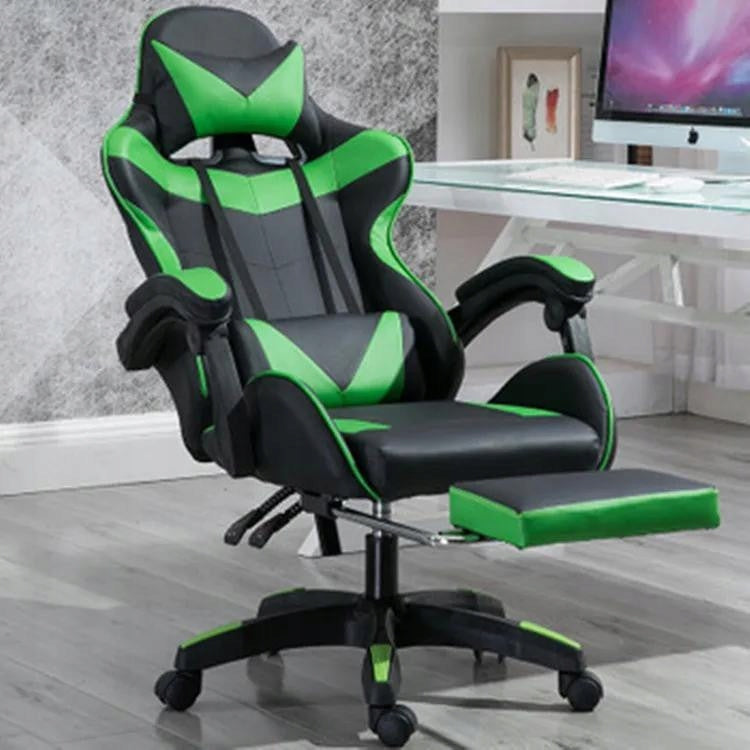 Gaming Chair Games Green/Black Swivel Office Chair with Footrest Manufacturer code 11-325--