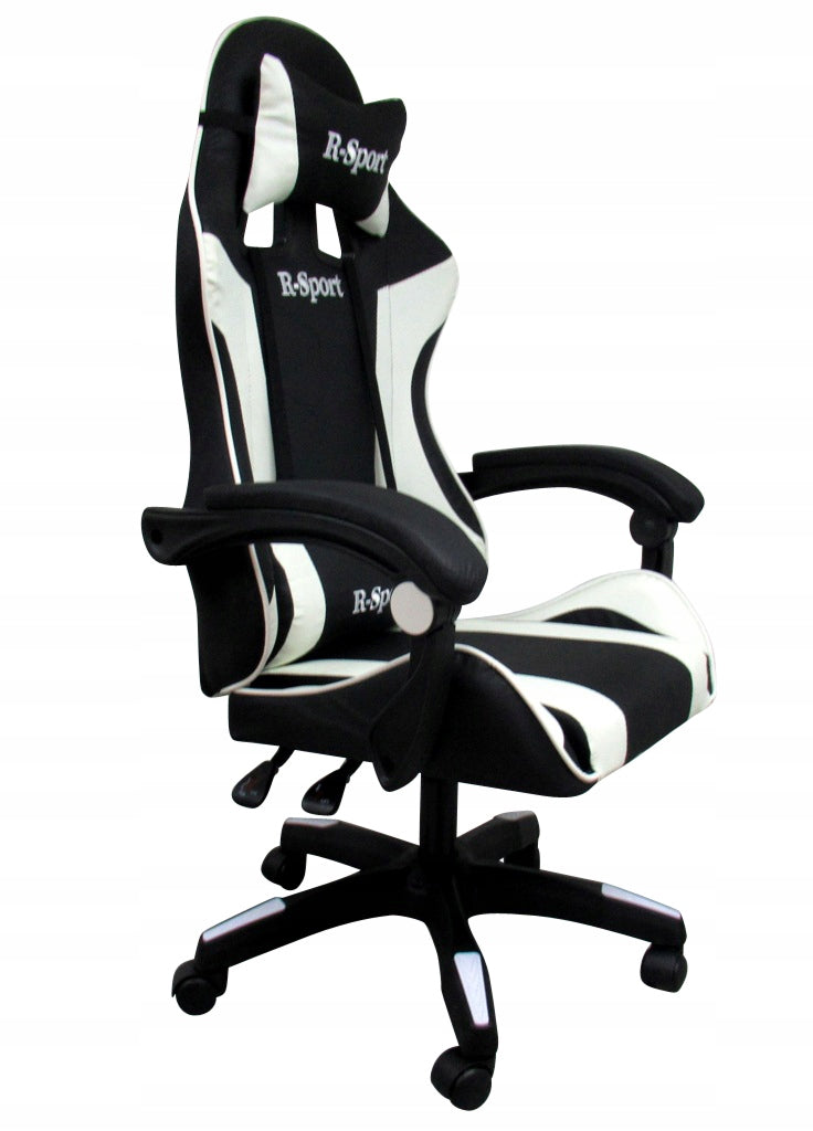 Gaming Chair K3w R-Sport for player+massager Upholstery color black and white