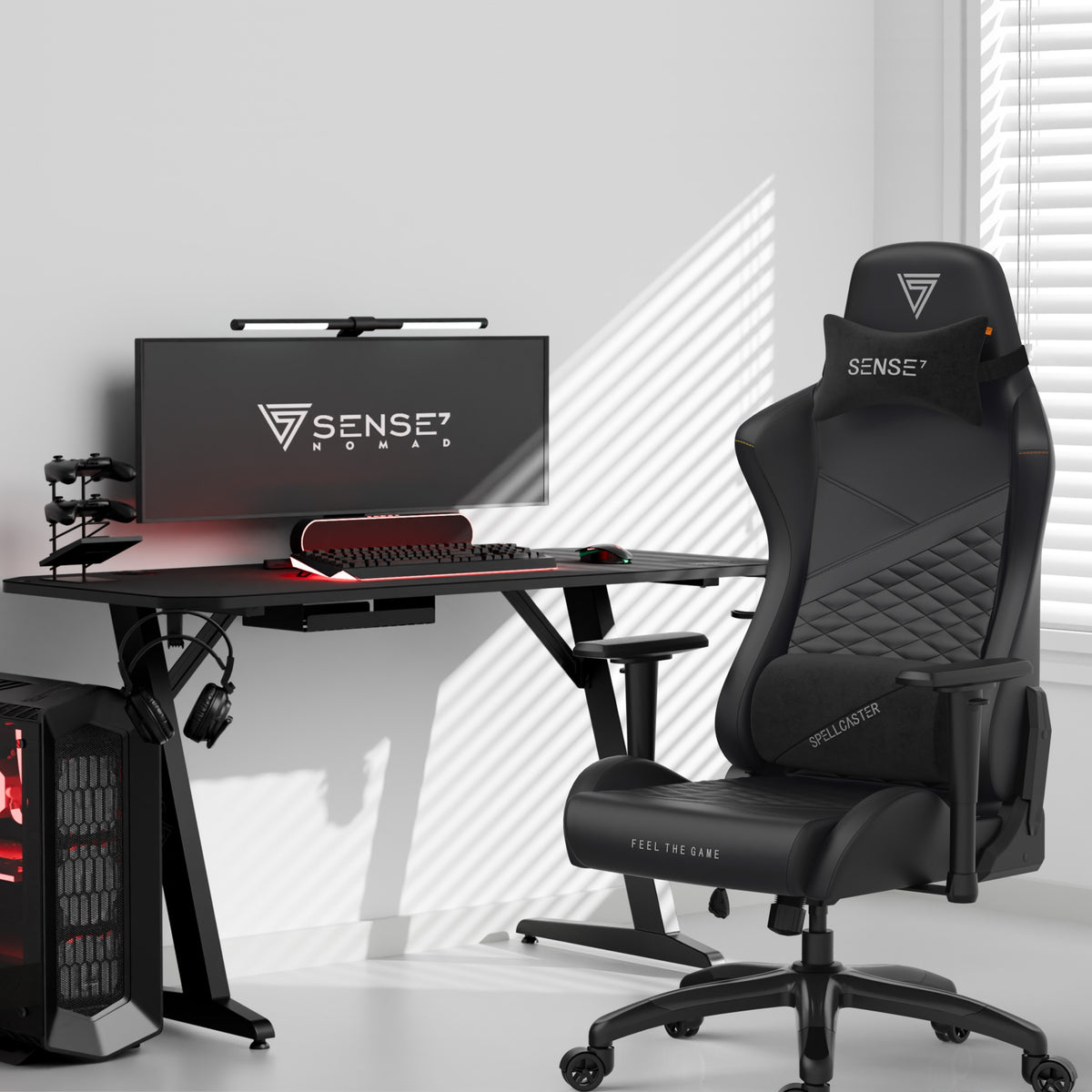 Gaming Chair Office Adjustable Senshi XL Sense7 Furniture depth 61 cm