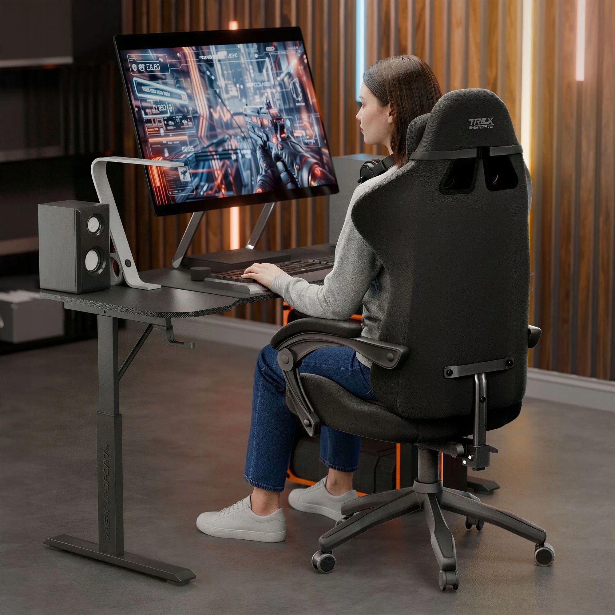 Gaming Chair Office Chair Swivel Material for Player Black TREX Manufacturer code TX-110GC ACREE