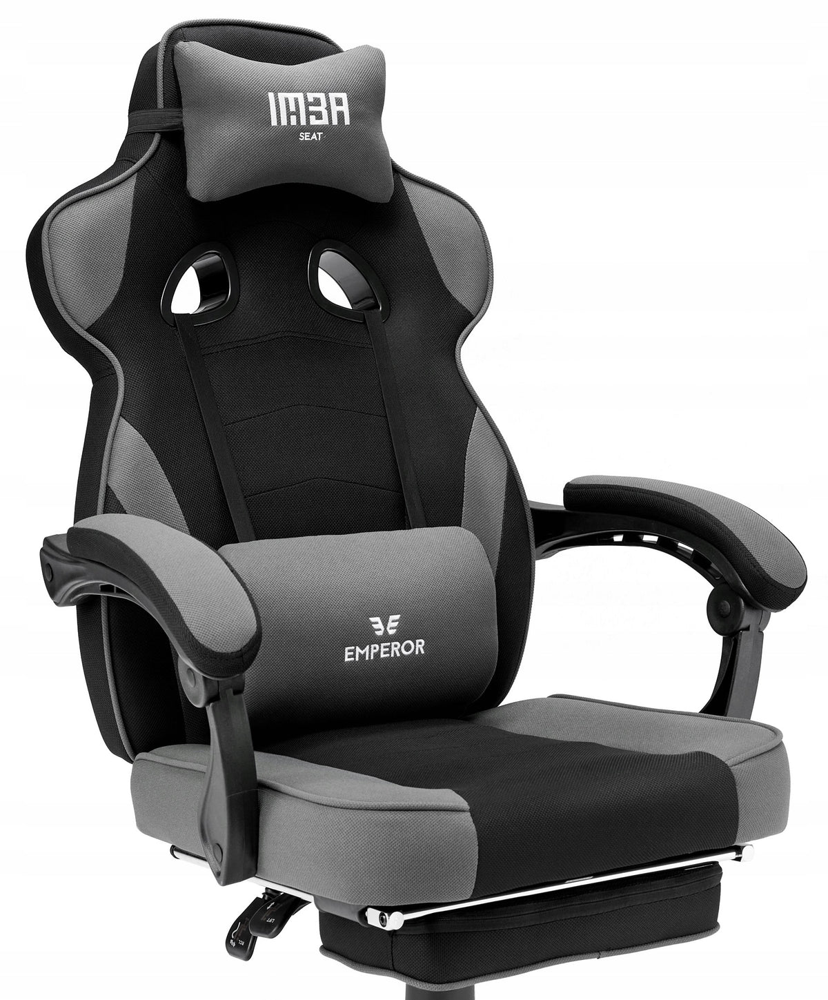 Gaming Chair Office Gaming Chair Emperor Black Grey Fabric Packaging status original