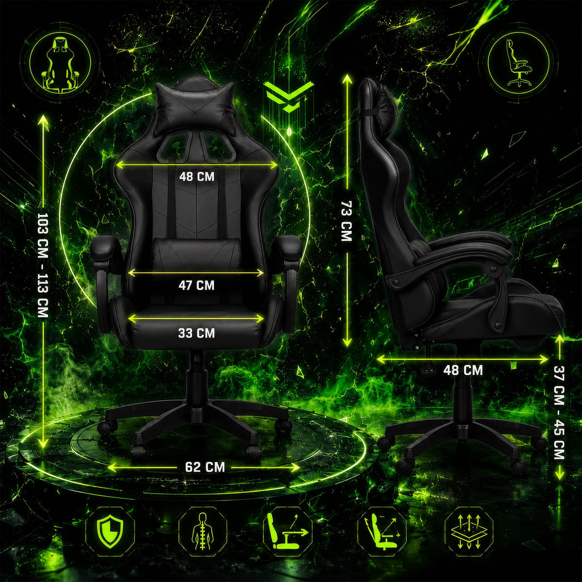 Gaming Chair Office Gaming Chair Rotating Bucket For Player Brand GALAXIA