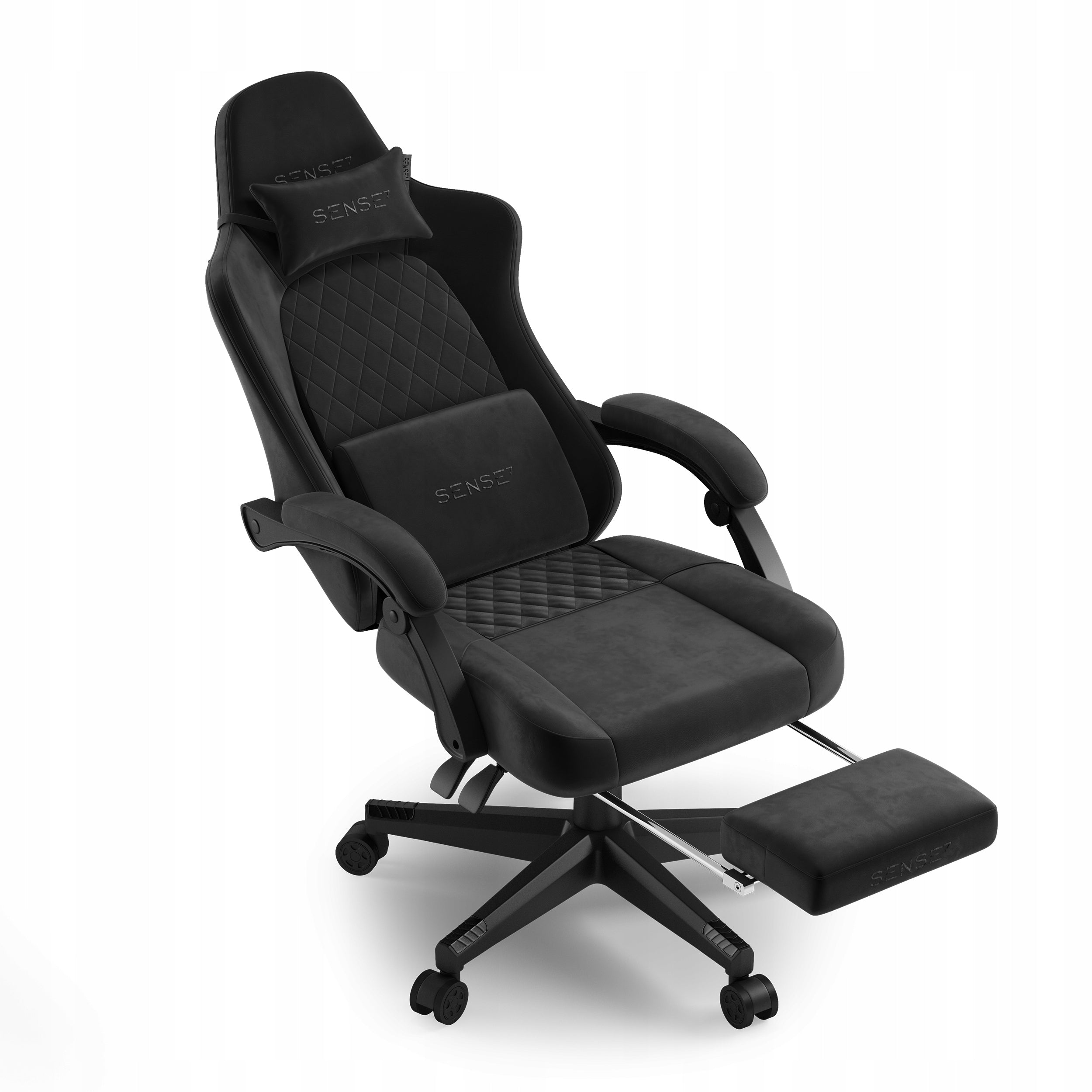 Gaming Chair Office Material Computer Chair + Footrest Sense7 Furniture width 72 cm