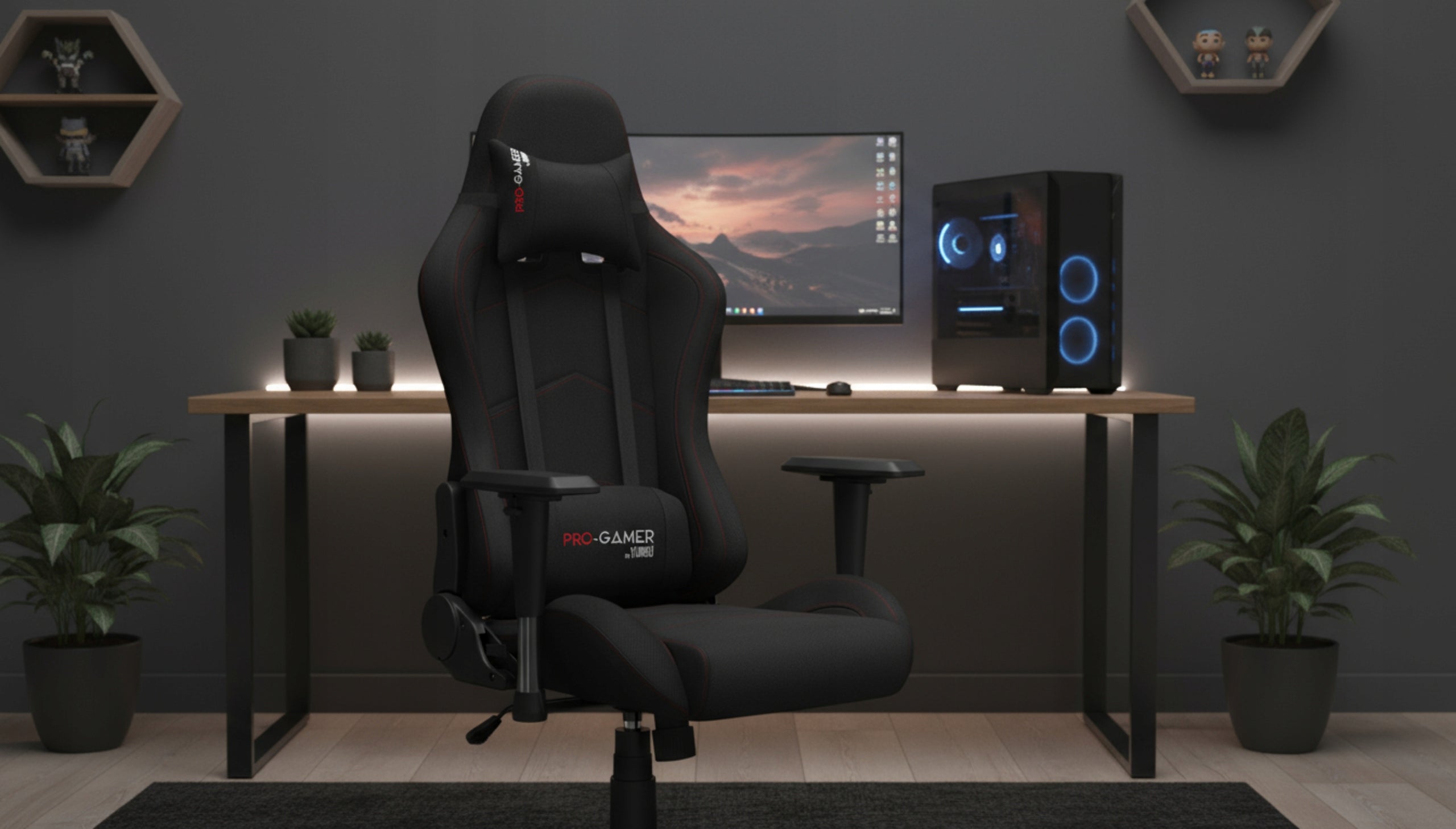 Gaming Chair Office Material Office Chair Swivel Falcon Black Furniture width 70 cm