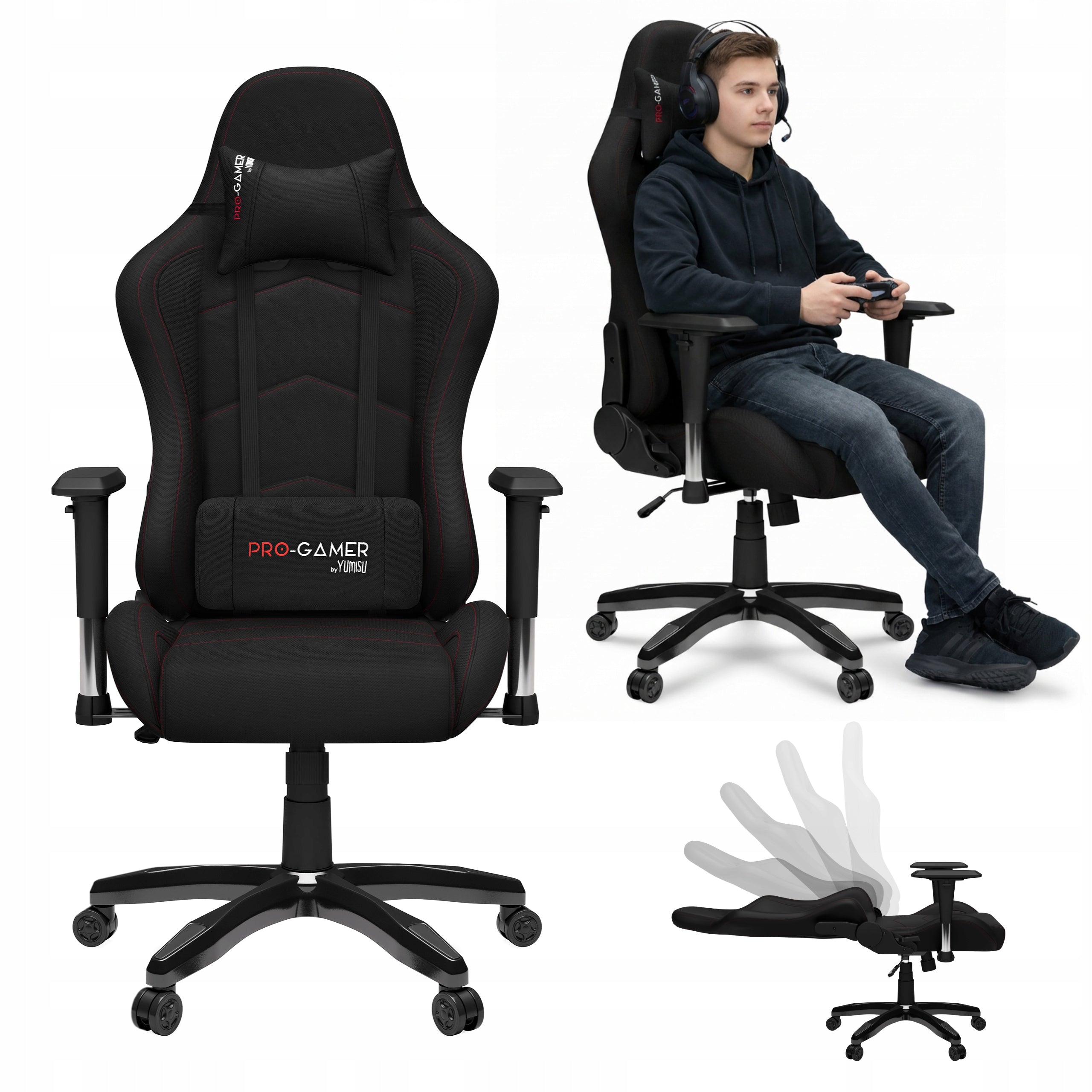 Gaming Chair Office Material Office Chair Swivel Falcon Black
