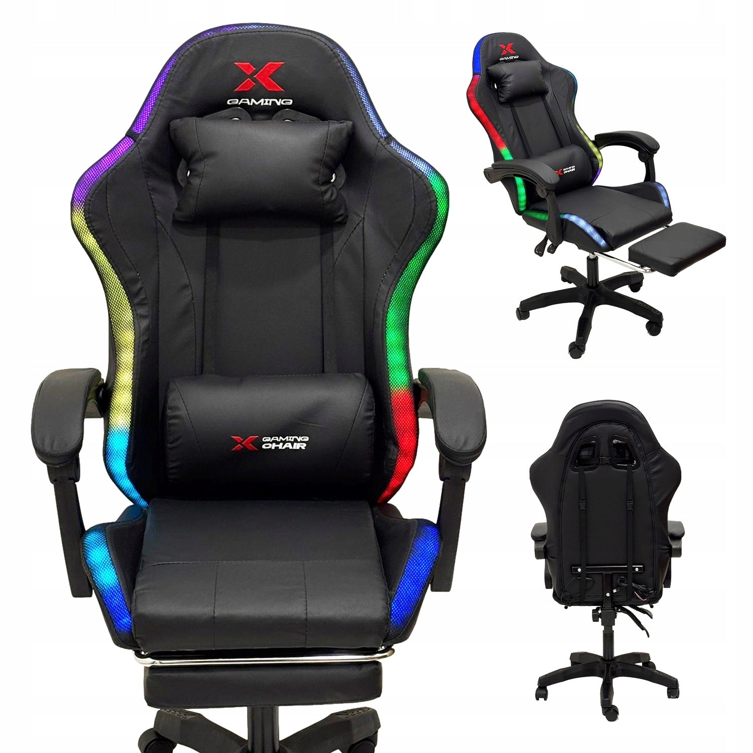 Gaming Chair Office Player Chair Xgaming - Pink White RGB LED Brand no brand