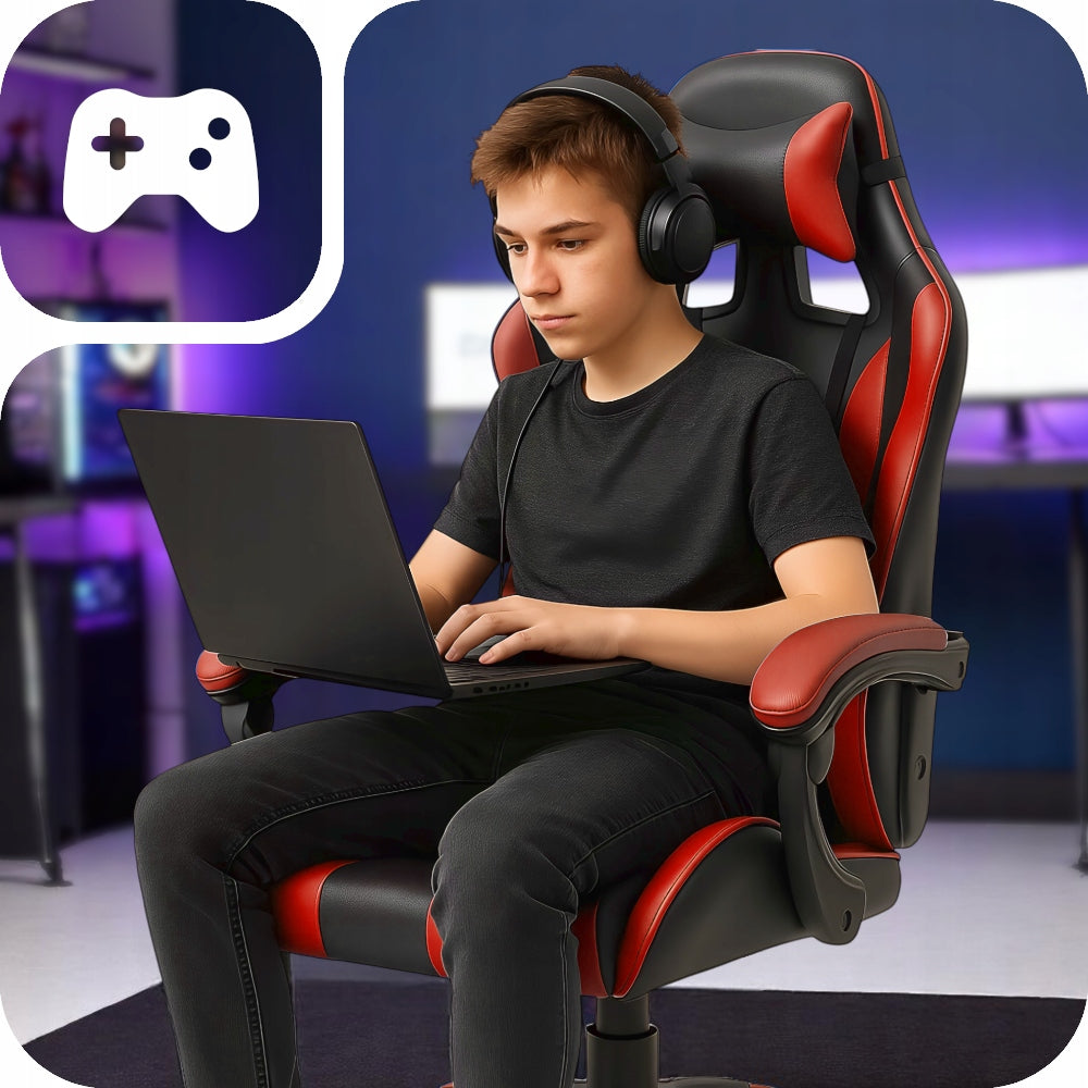 Gaming Chair Office Rotating Bucket Desk Chair STRONG up to 150 kg! Furniture width 60 cm