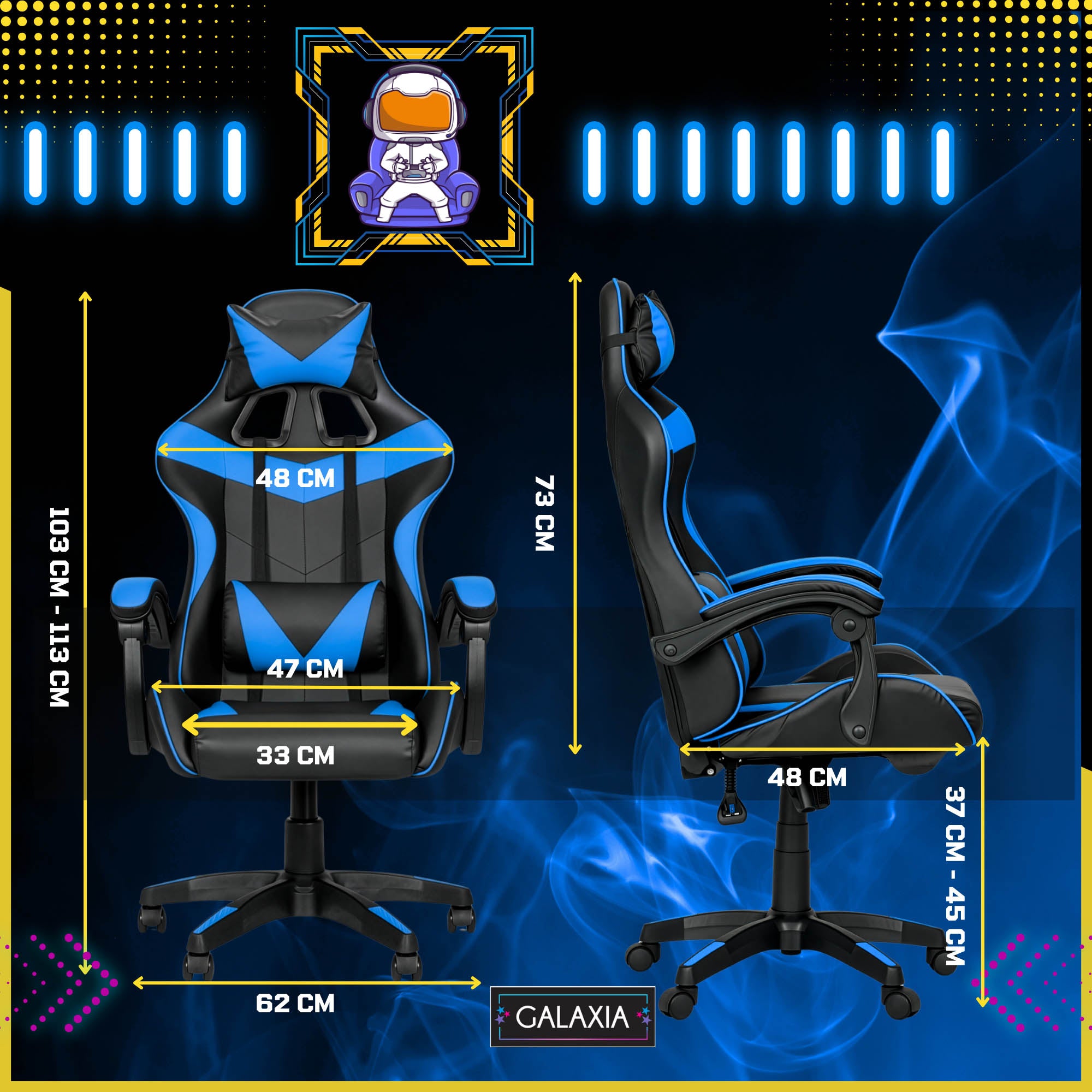 Gaming Chair Office Rotating Bucket Gaming Chair Gaming Manufacturer code Fotele Gamingowe Krzesło Obrotowe Niebieski