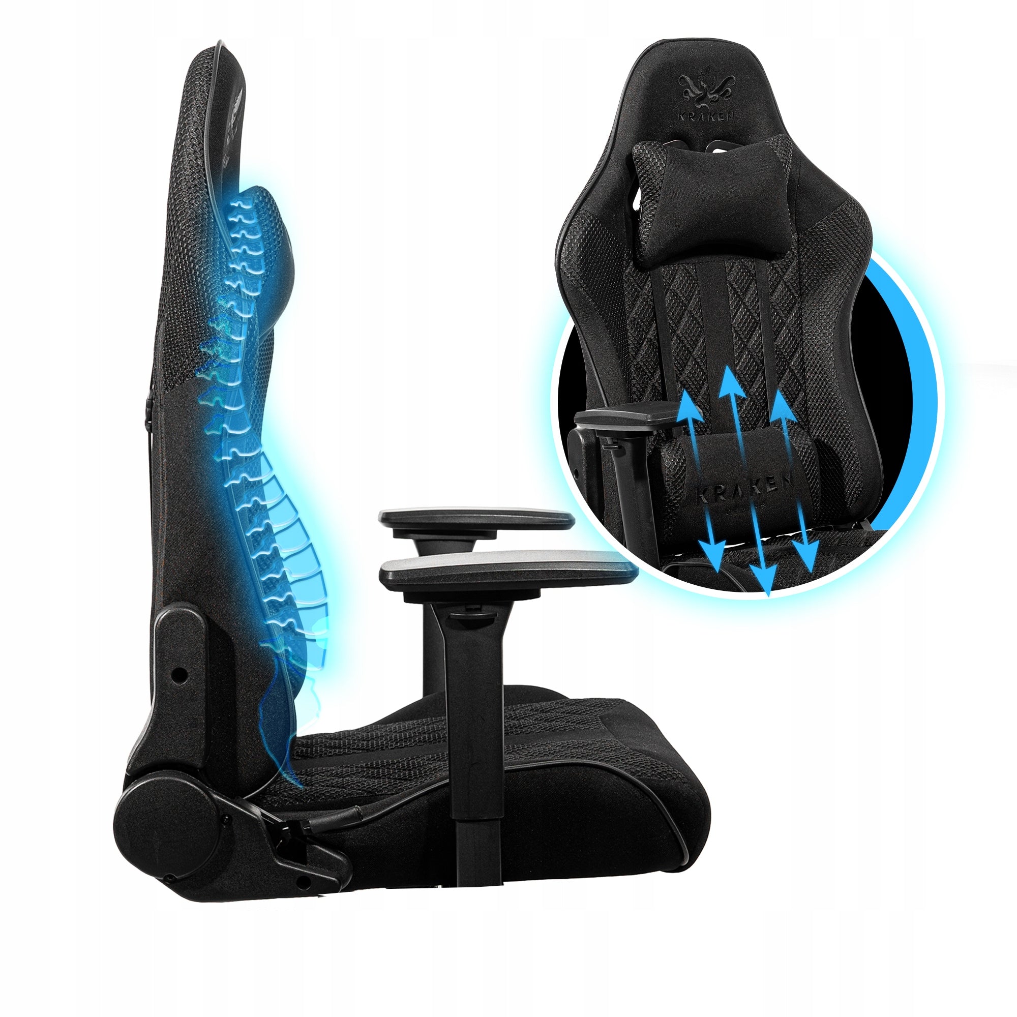 Gaming Chair Office Swivel Bucket Office Chair Black and Silver Furniture width 57 cm
