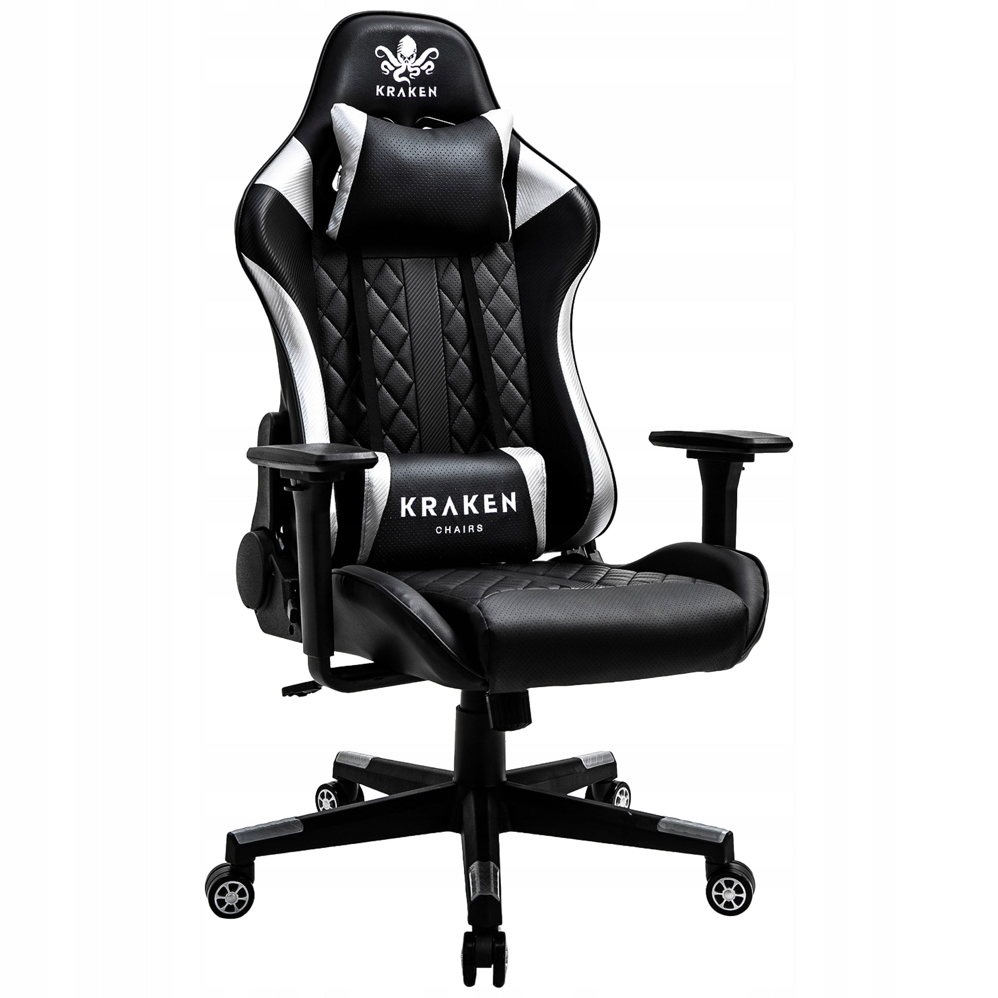 Gaming Chair Office Swivel Bucket Office Chair Black and Silver