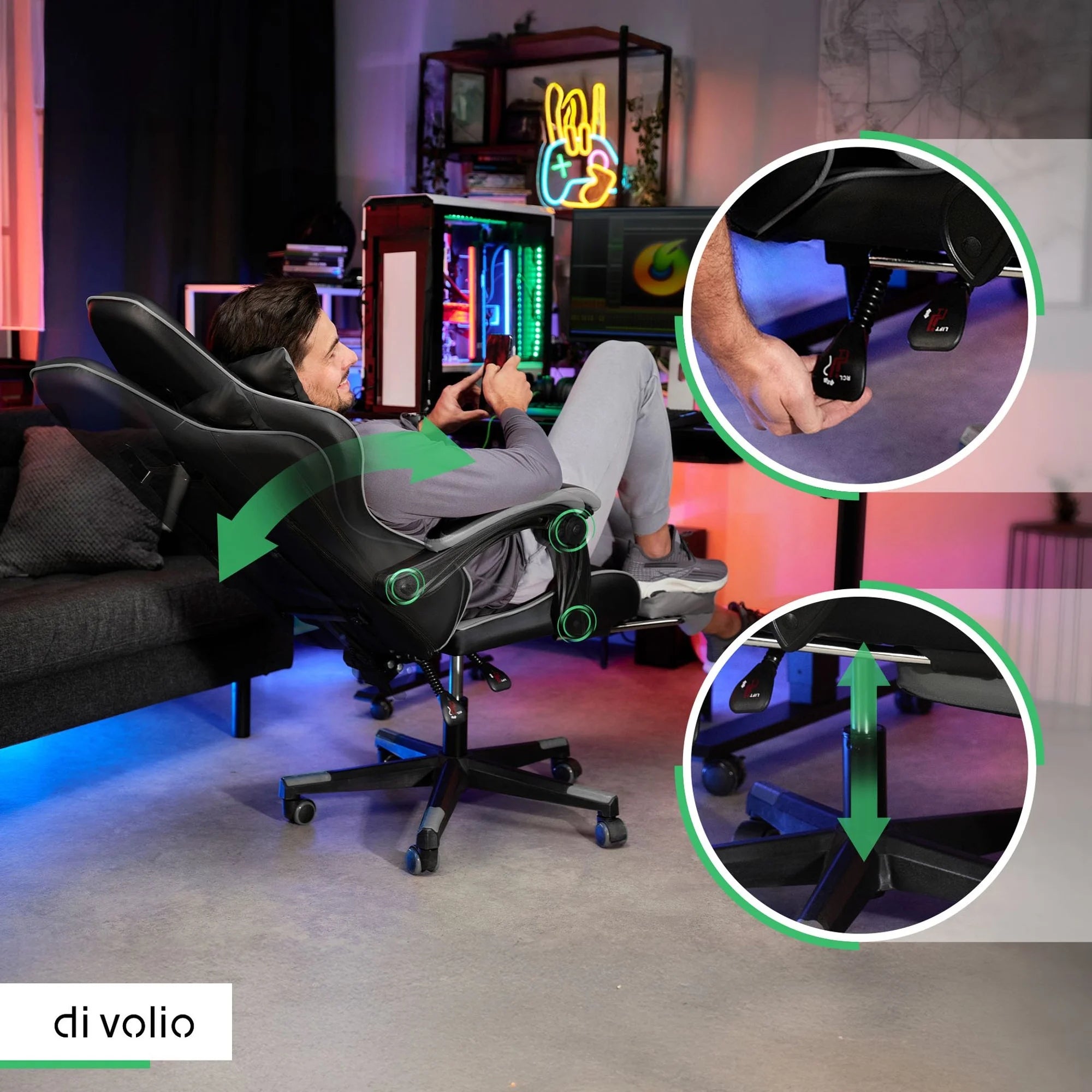 Gaming Chair Office Swivel Chair with Footrest Ergonomic For Office Medical device no