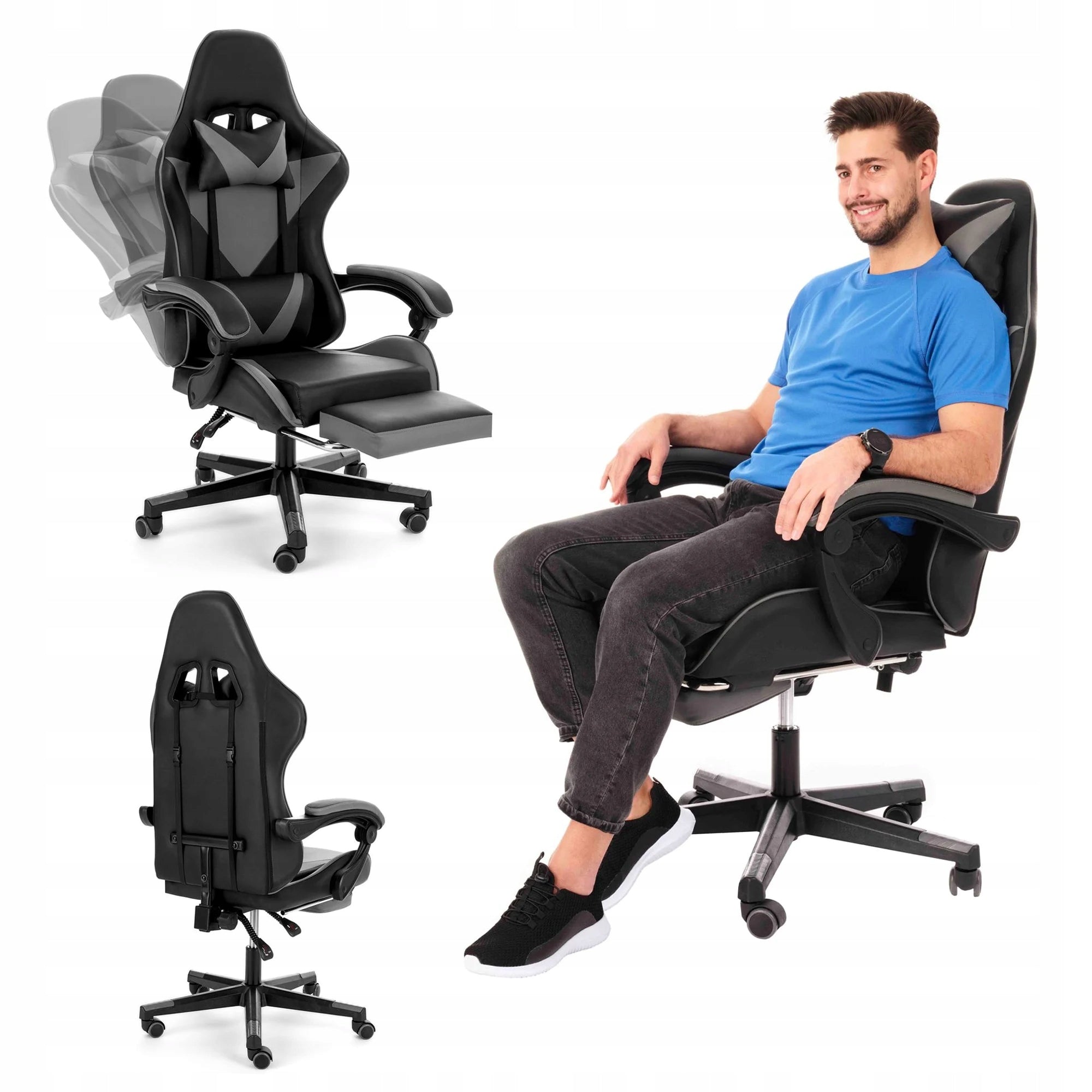 Gaming Chair Office Swivel Chair with Footrest Ergonomic For Office