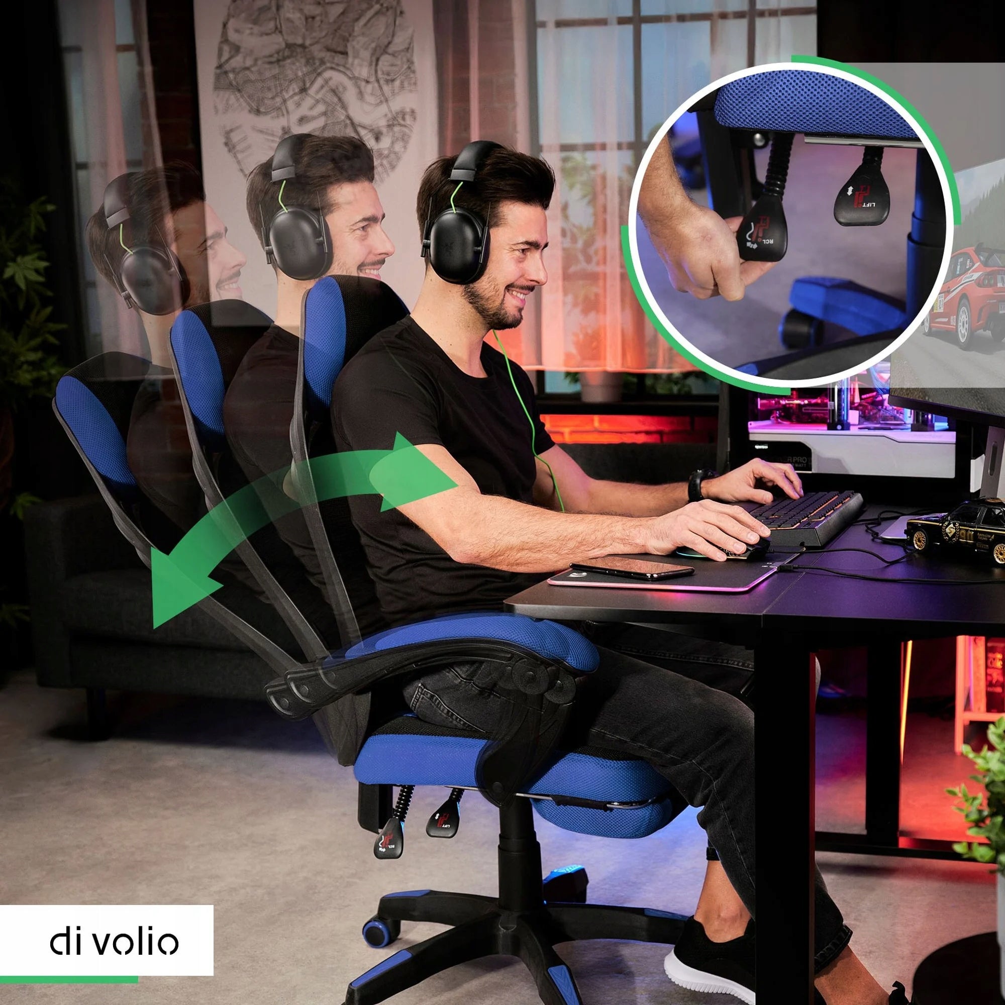 Gaming Chair Office Swivel Chair with Footrest For Office Material Medical device no