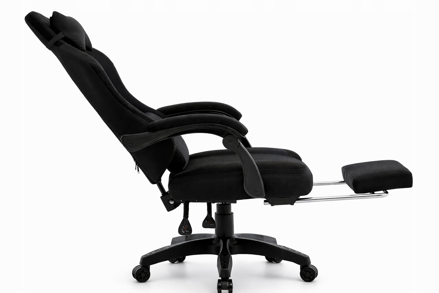 Gaming Chair Office Swivel Gaming Chair Gaming Fabric Black Furniture height 129 cm