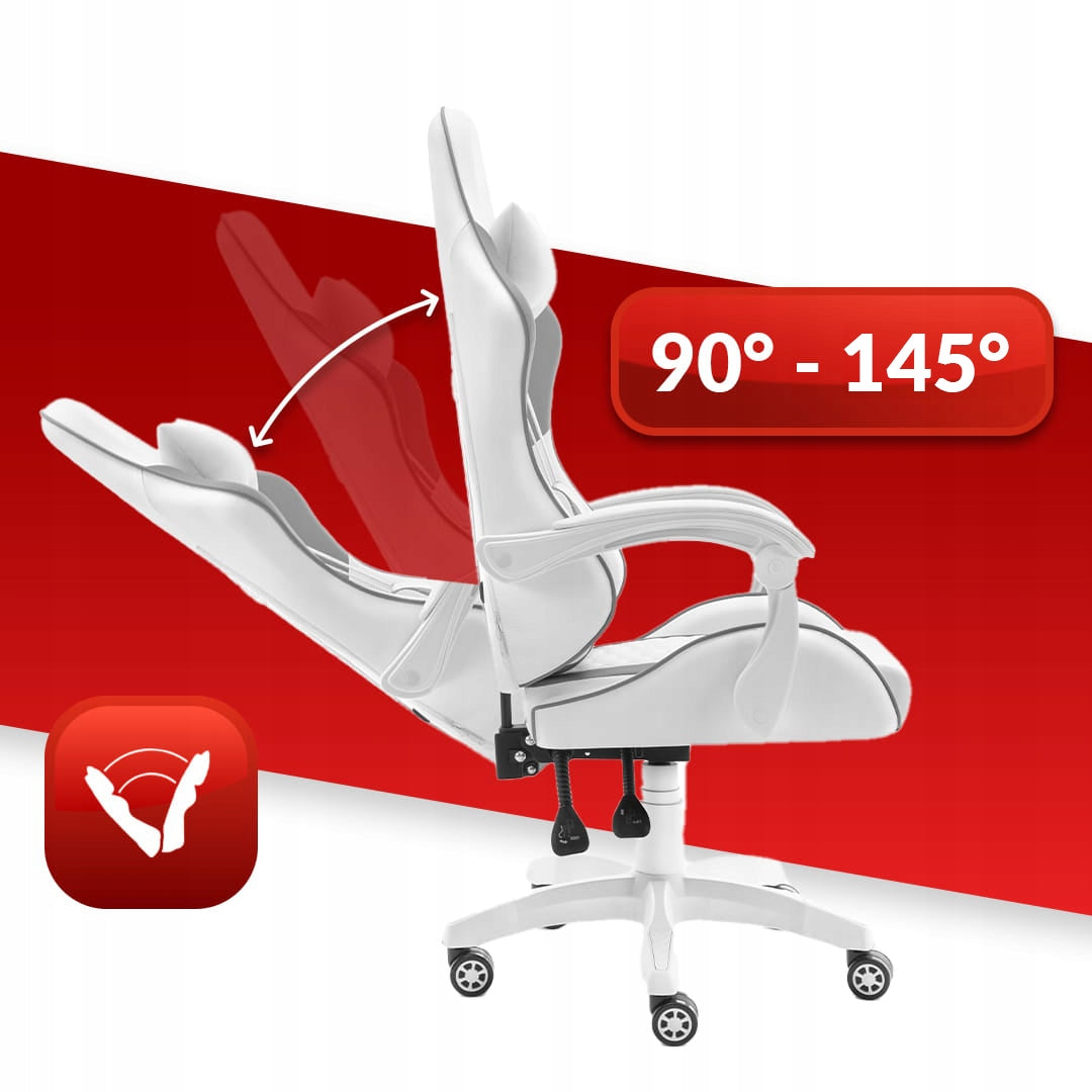 Gaming Chair Office Swivel Hell's Chair HC-1000 White-Grey Furniture depth 51 cm