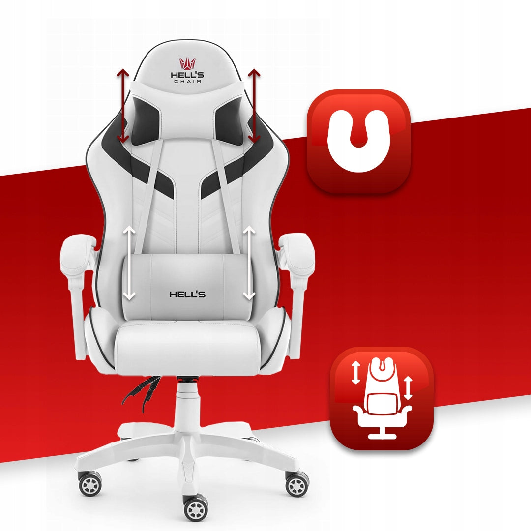 Gaming Chair Office Swivel Hell's Chair HC- 1007 2.0 White Furniture height 126 cm