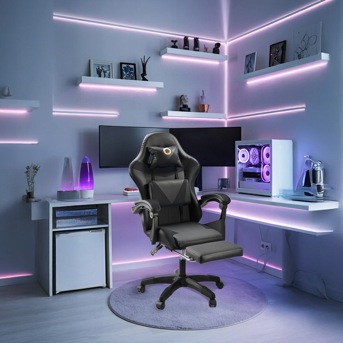 Gaming Chair Office Swivel Office Chair Player Back Massage Furniture depth 64 cm