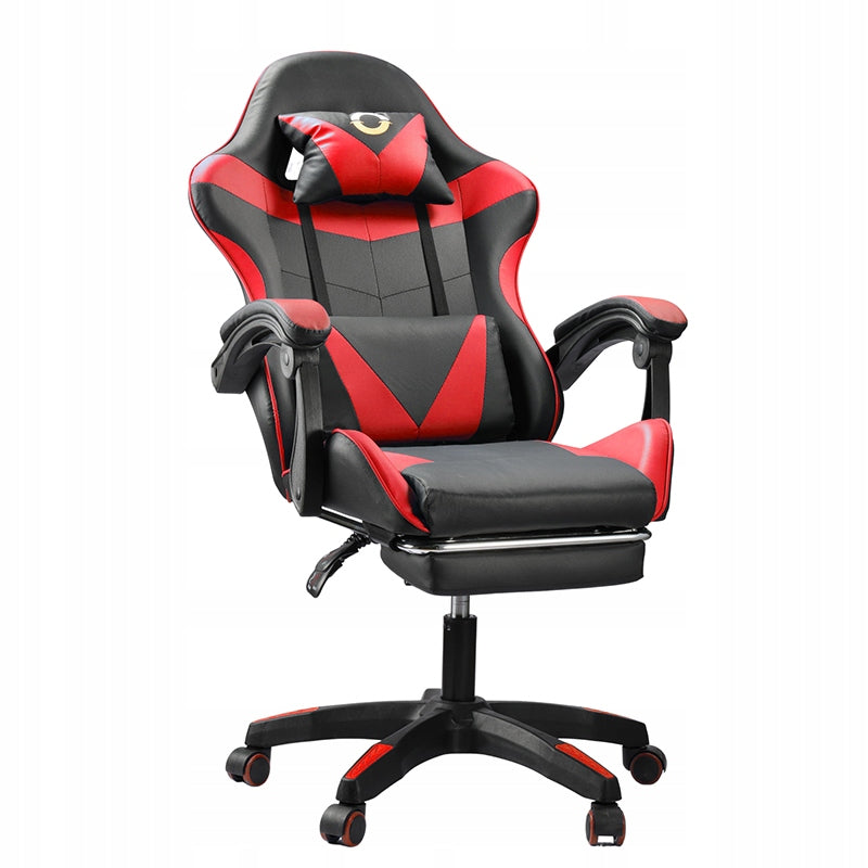 Gaming Chair Office Swivel Office Chair Player Back Massage Upholstery color black and red