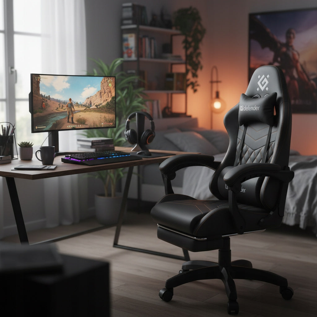 Gaming Chair Office Swivel Player Chair Comfortable Footrest BORA Brand Defender