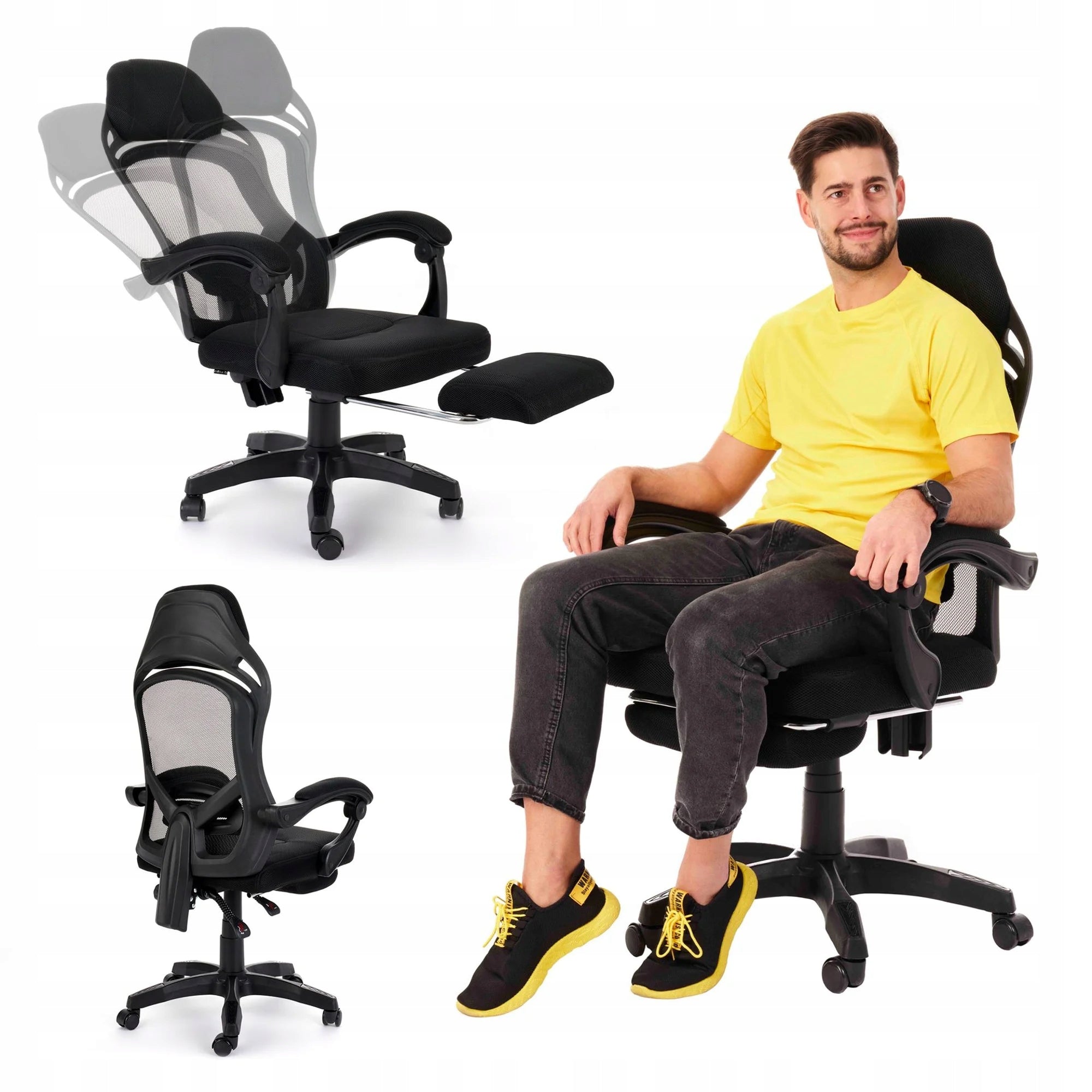 Gaming Chair Office Swivel with Footrest Material Office Chair